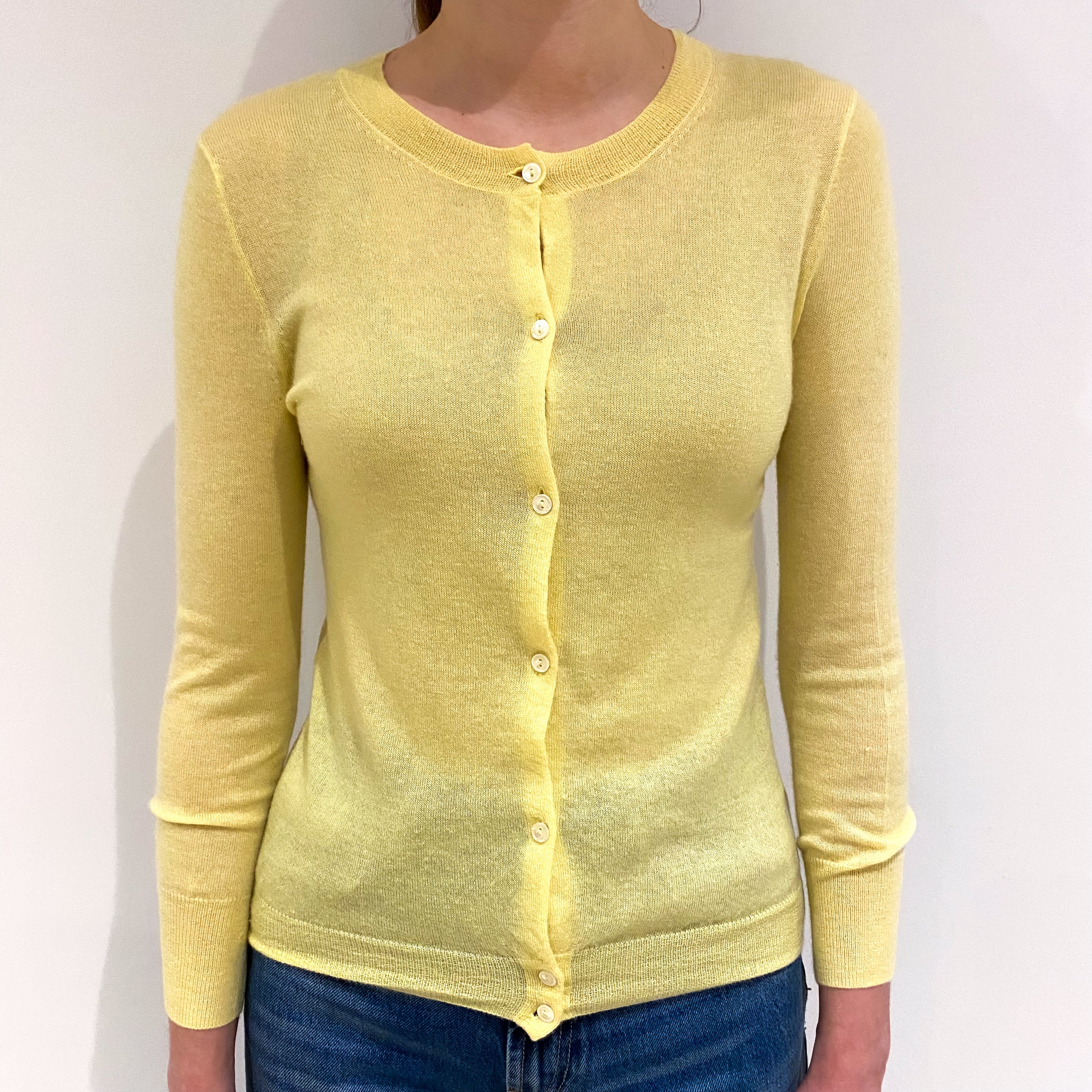 Primrose Yellow Fine Knit Cardigan Extra Small