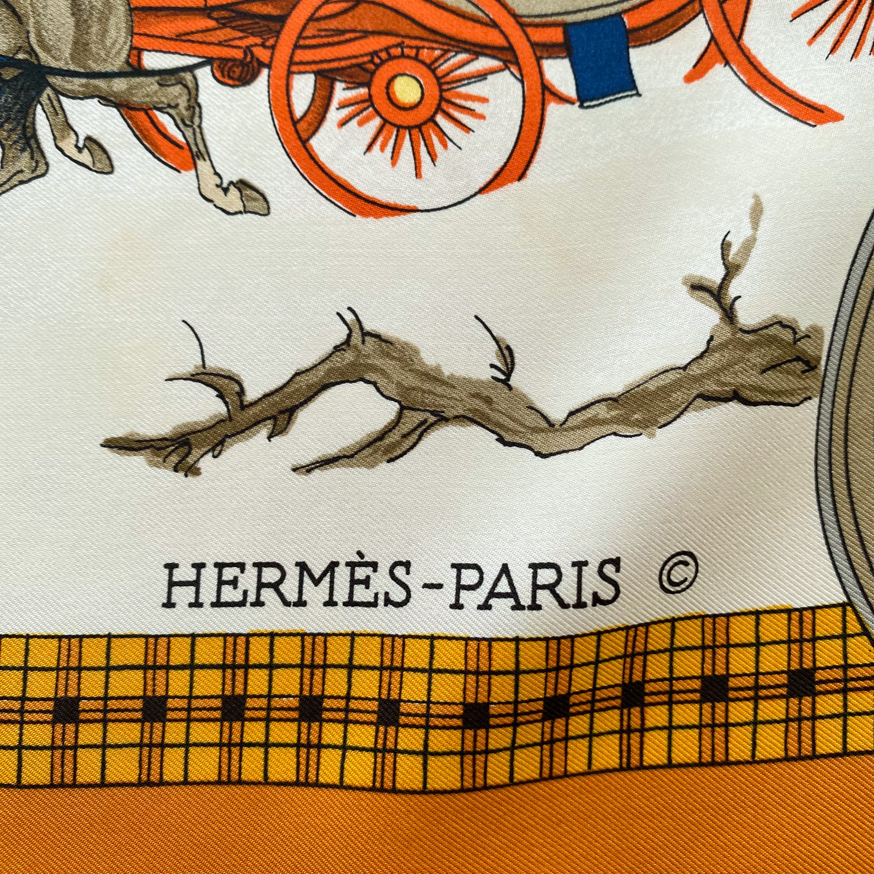 Boxed Hermès L’hiver en Poste Silk Scarf