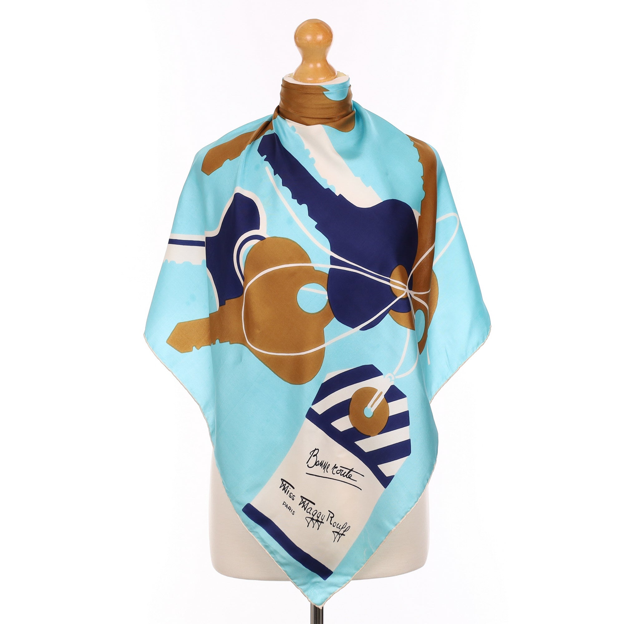 Brand New Maggy Rouff Key Silk Scarf