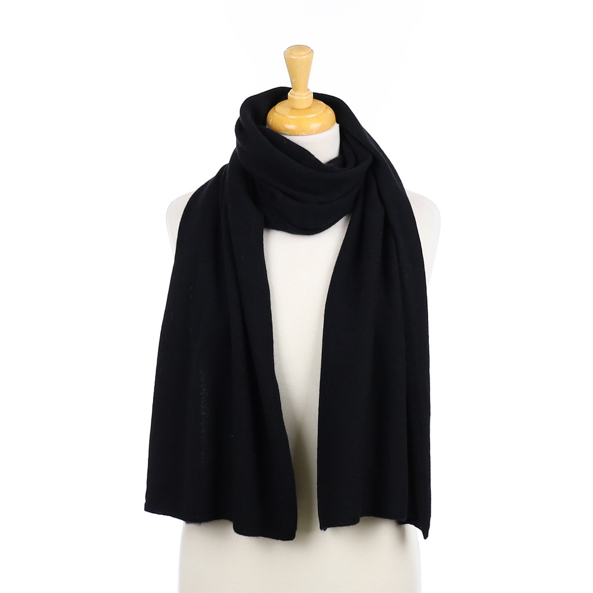 Black Cashmere Knitted Scarf