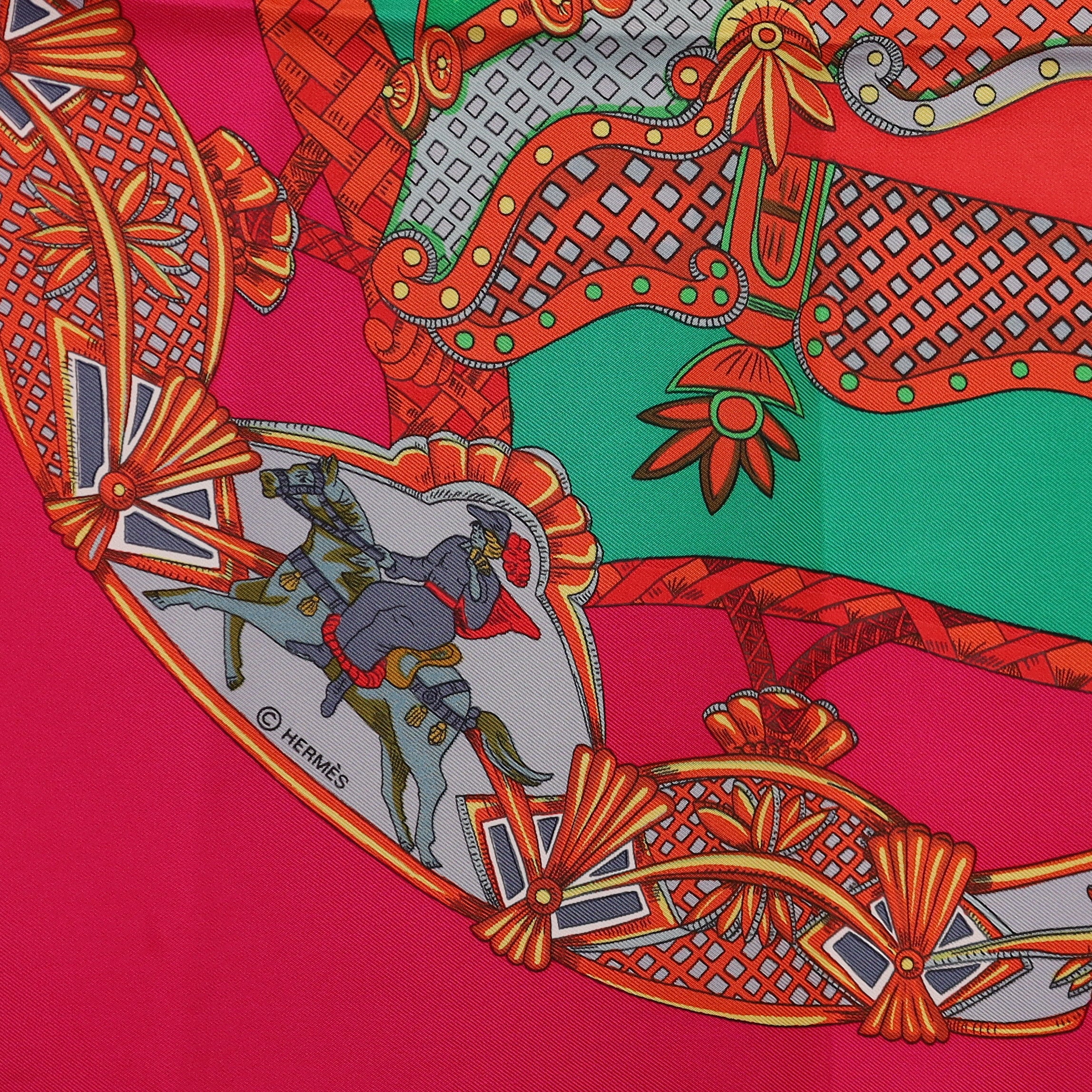 Brand New Boxed Tournez Manège Hermès Silk Scarf