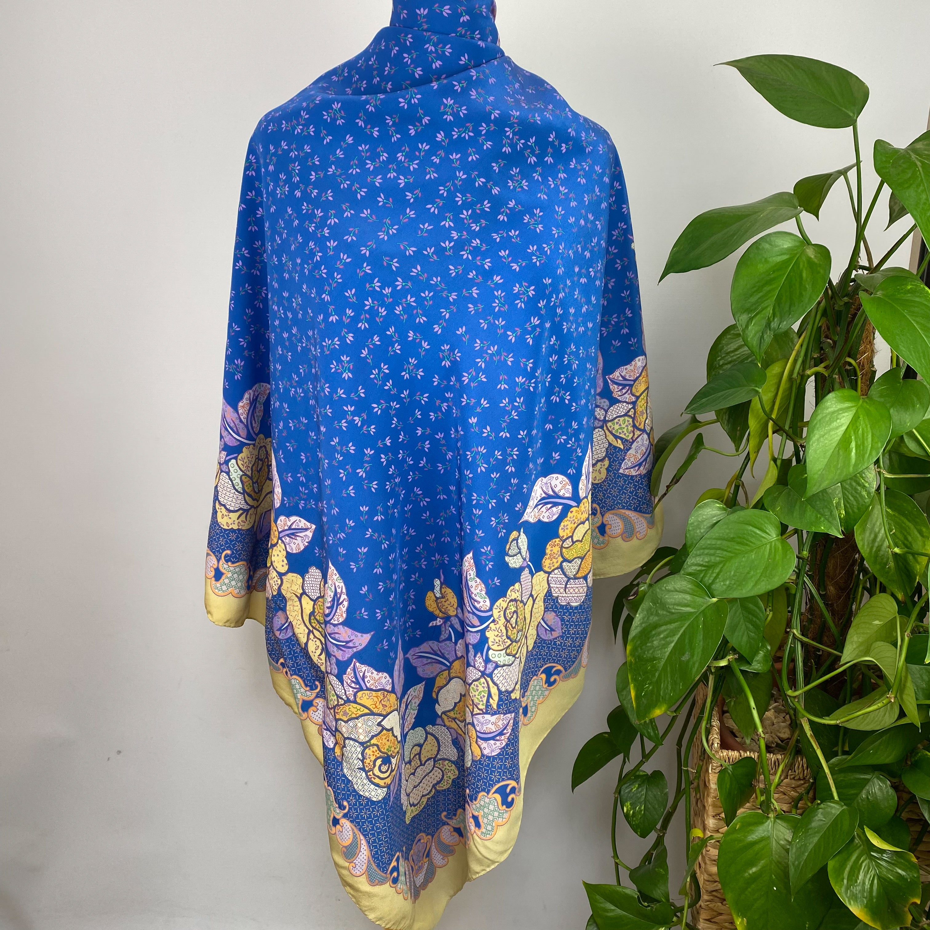 Vintage Italian Lancetti Floral Silk Scarf