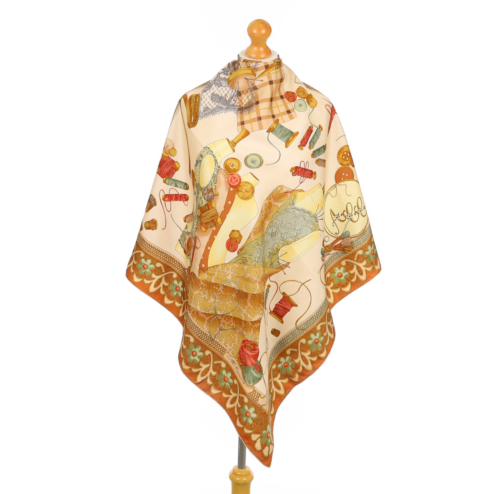 Canova Needlework Themed Silk Scarf