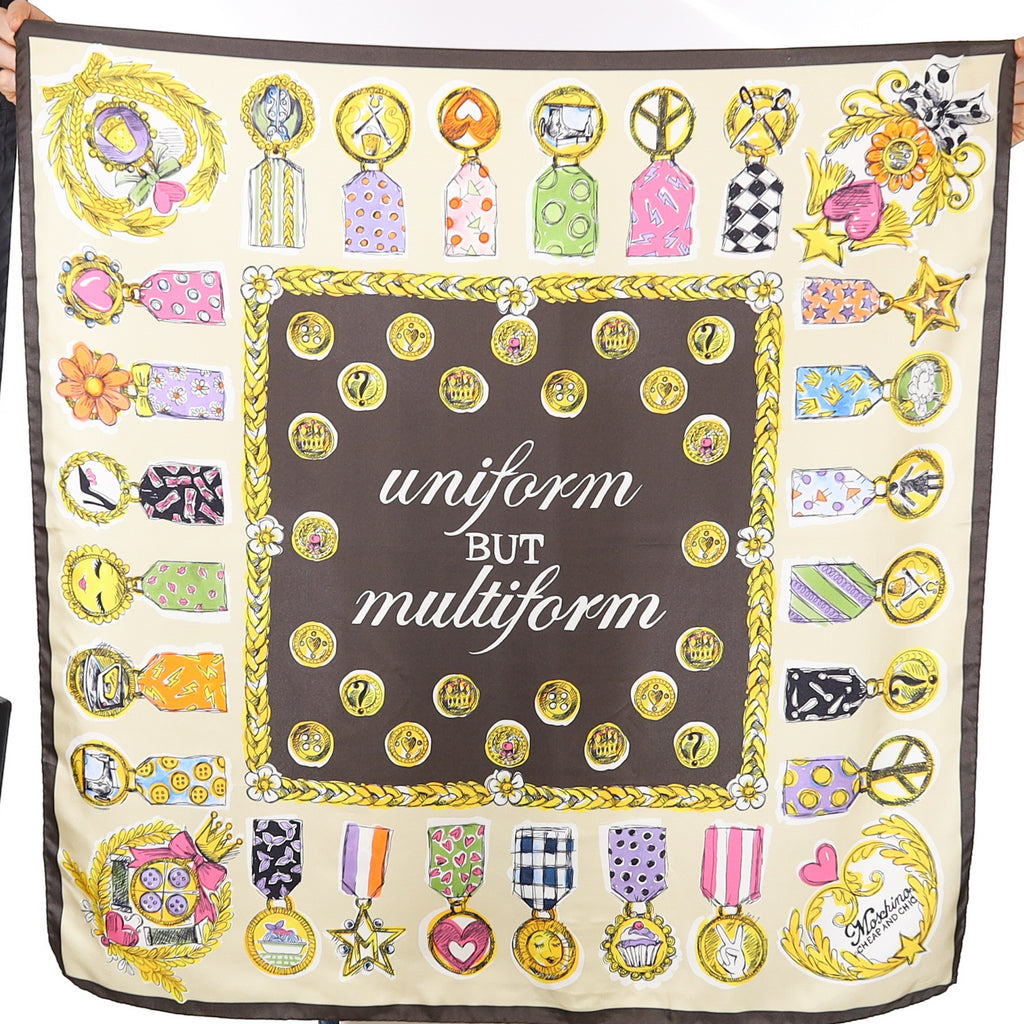 Brand New Moschino Multi Medal Silk Scarf
