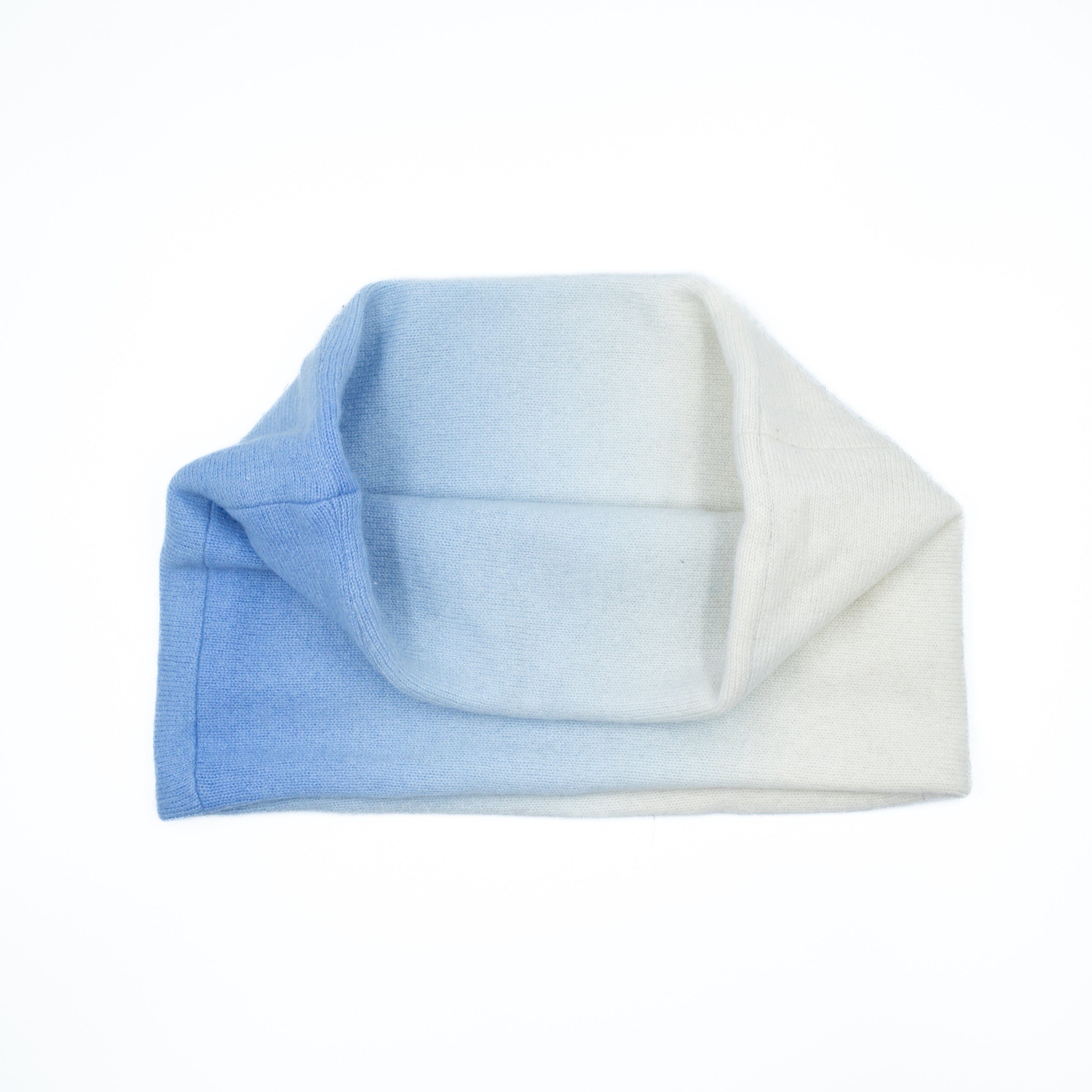 Sky Blue to White Ombré Neck Warmer