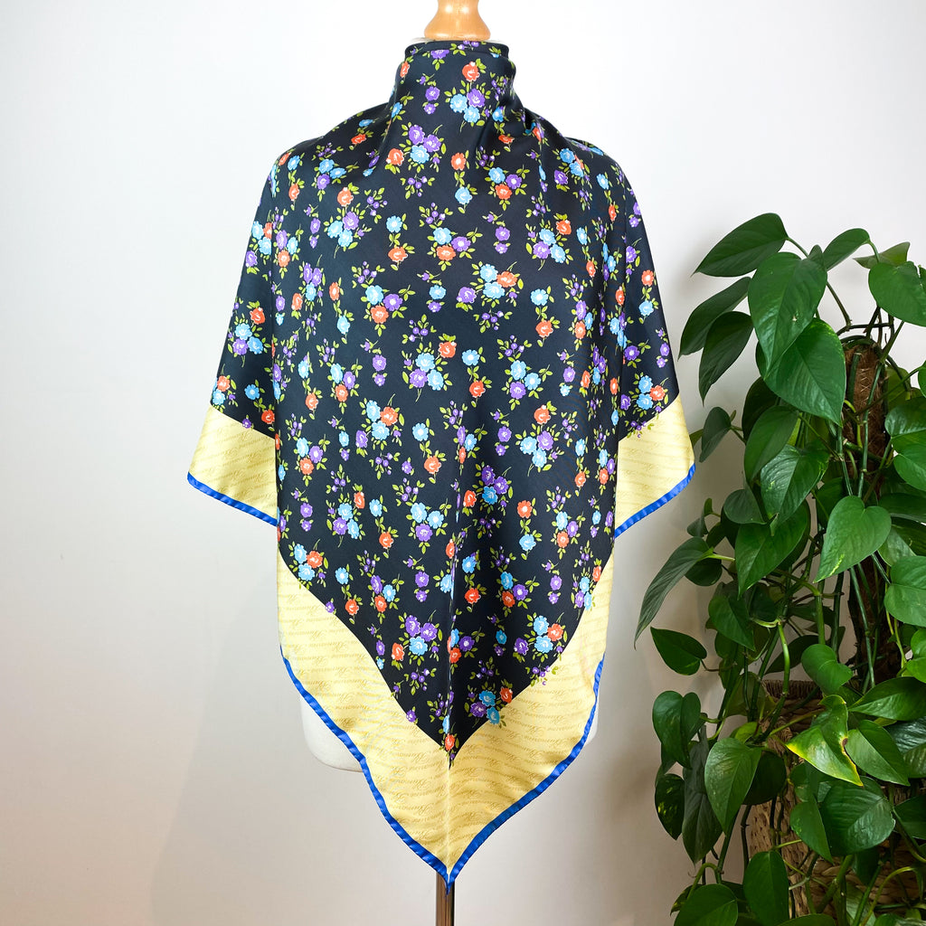 Italian Floral Design Silk Scarf