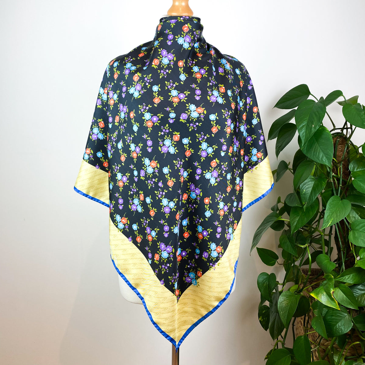 Italian Floral Design Silk Scarf