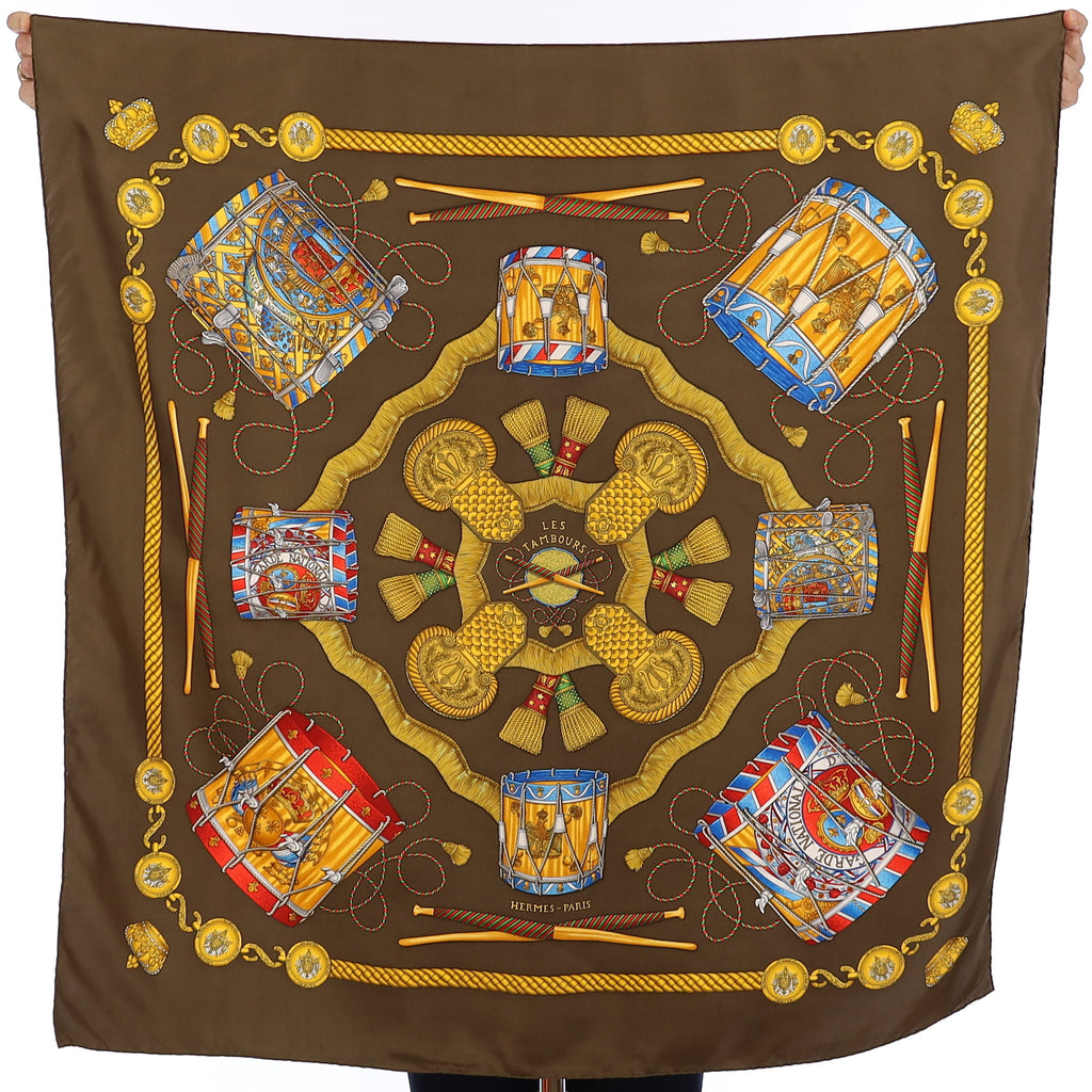 Hermès Les Tambours Silk Scarf