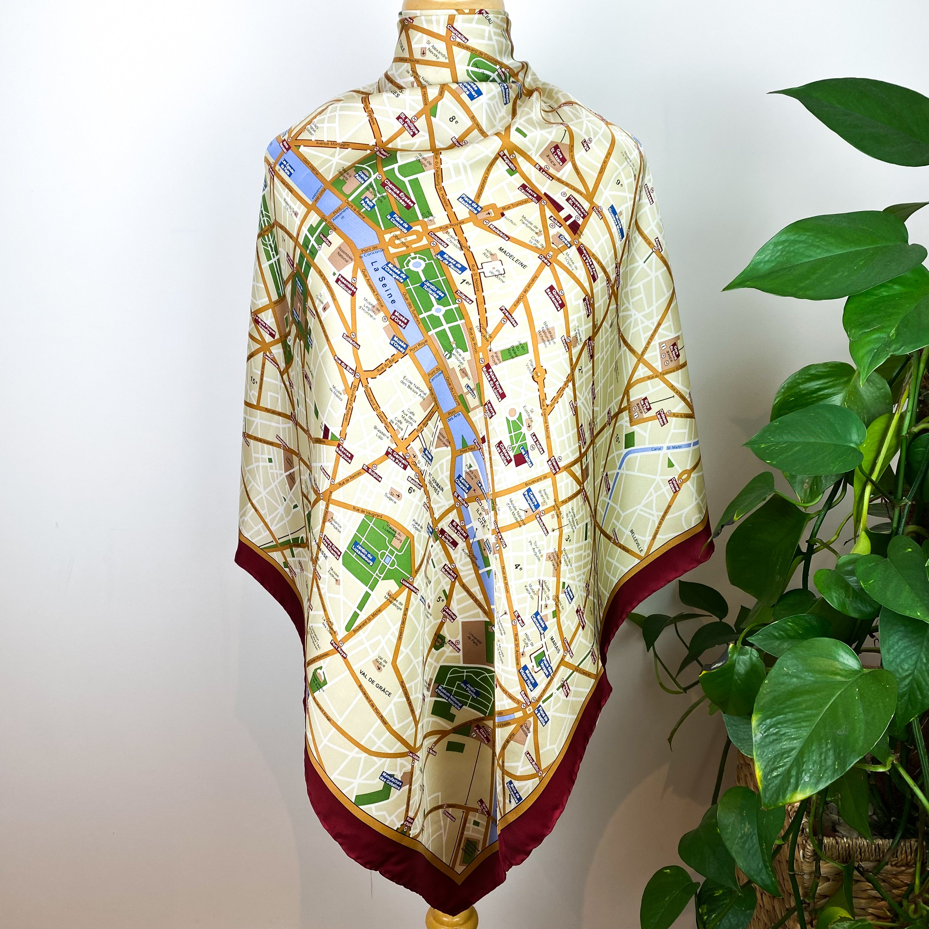 Brand New Paris Map Silk Scarf