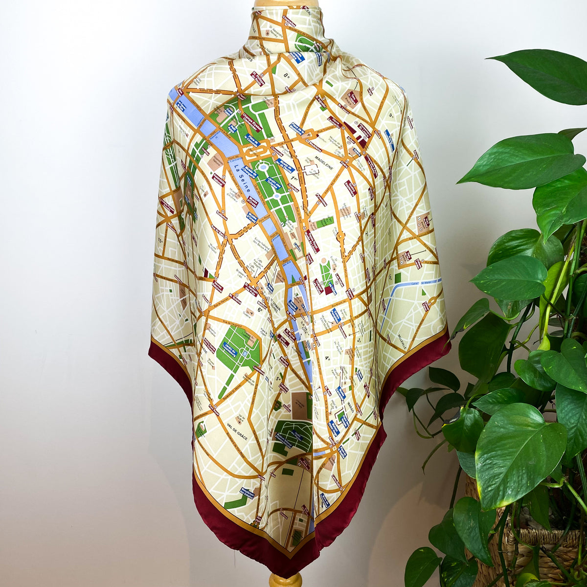 Brand New Paris Map Silk Scarf