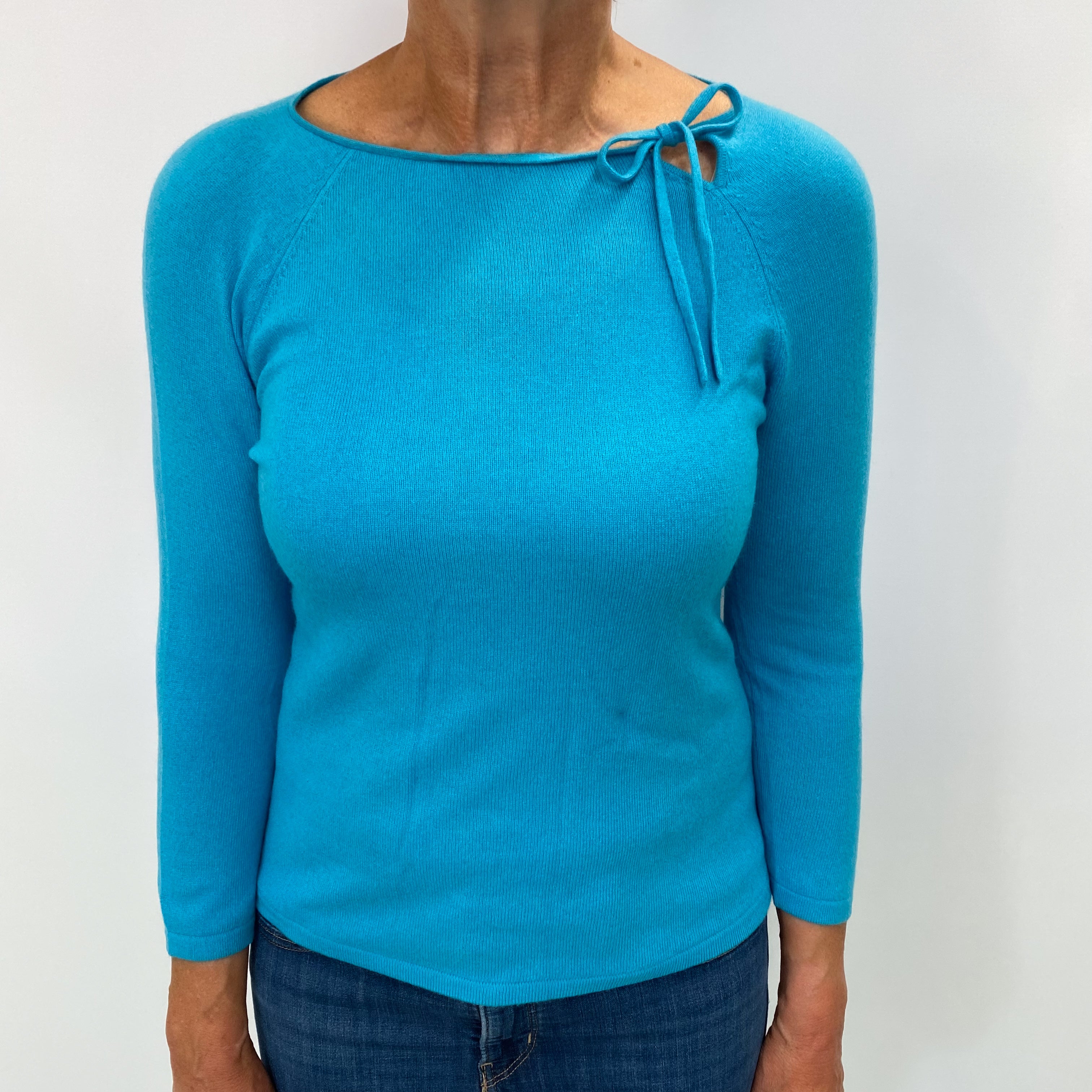 Turquoise Blue Cashmere Crew Neck Jumper Medium