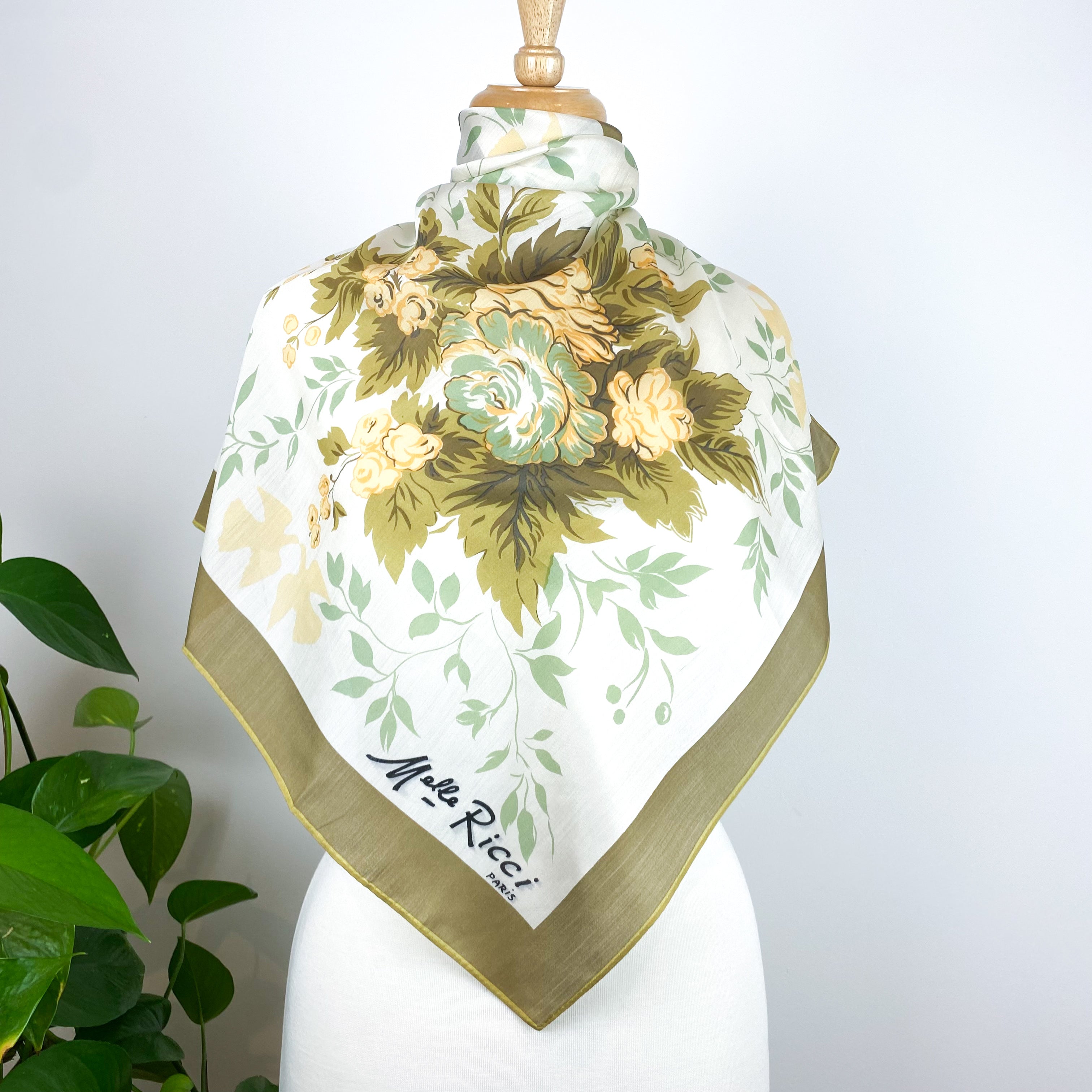 Floral Melle Ricci Vintage Silk Scarf