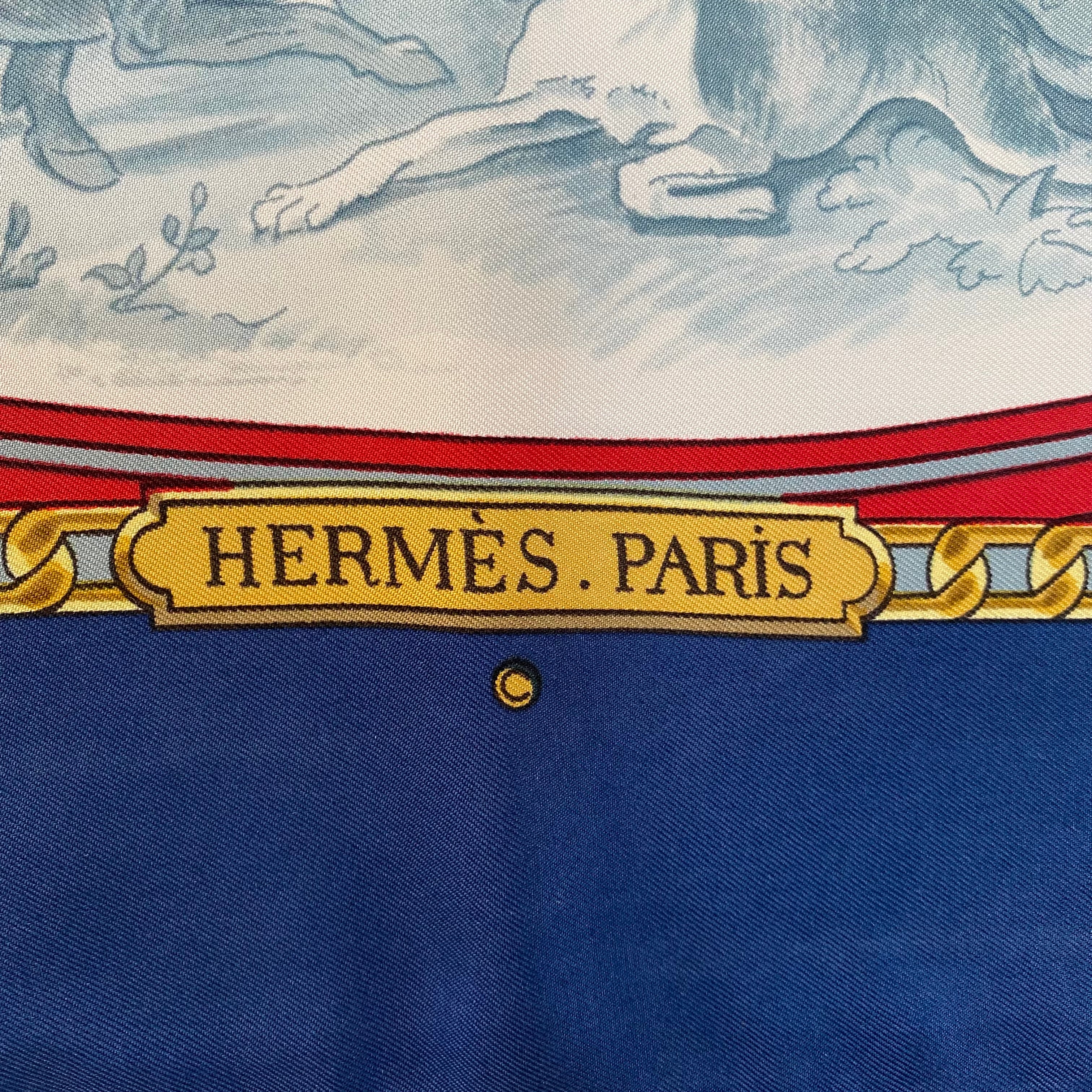 Hermès Armes De Chasse Silk Scarf