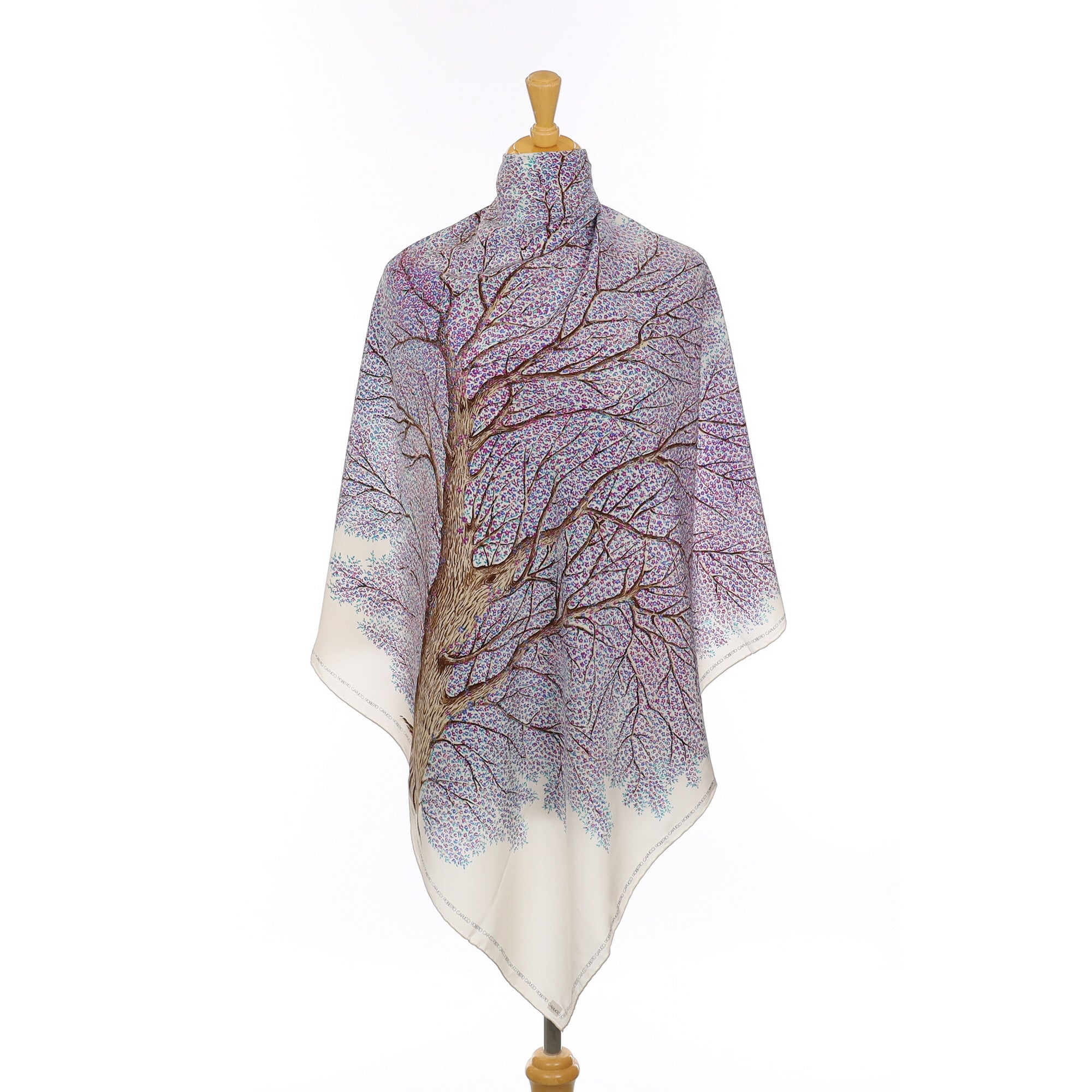 Italian Tree Design Silk Scarf