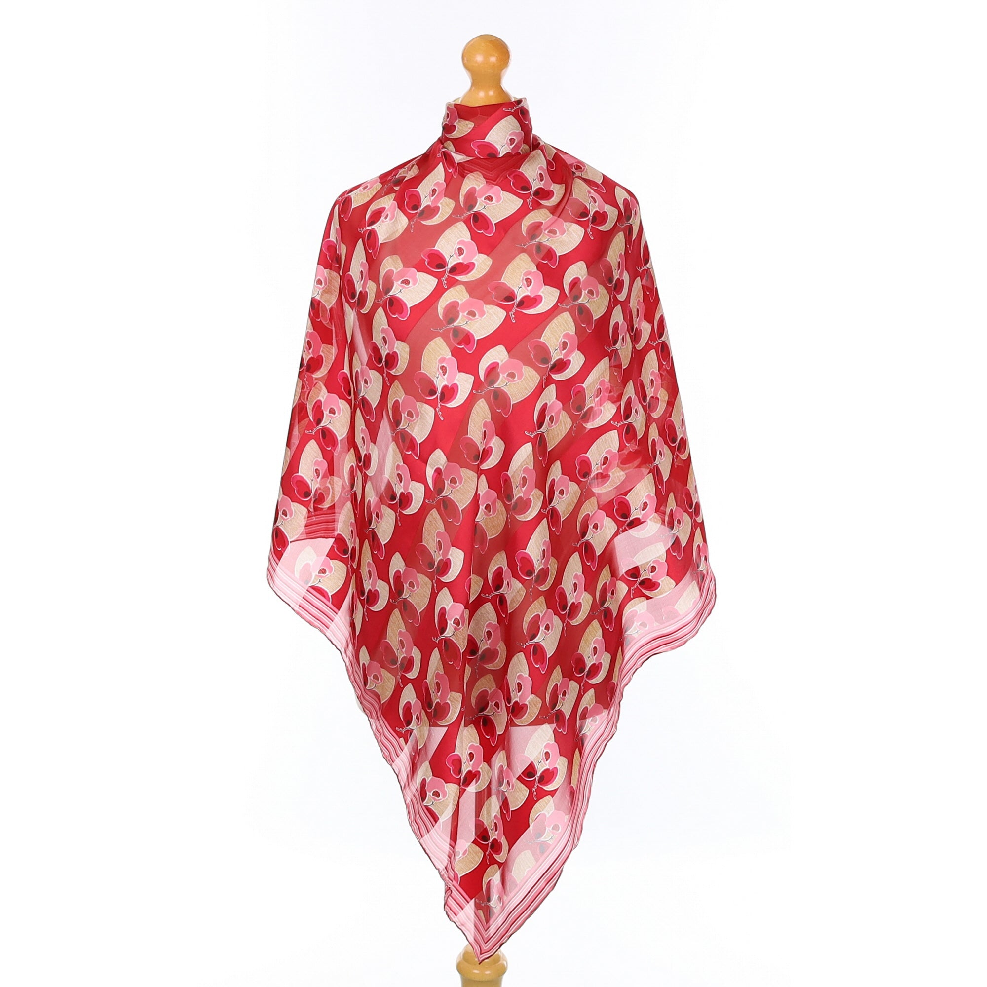 John Lewis Pink Floral Modern Silk Scarf