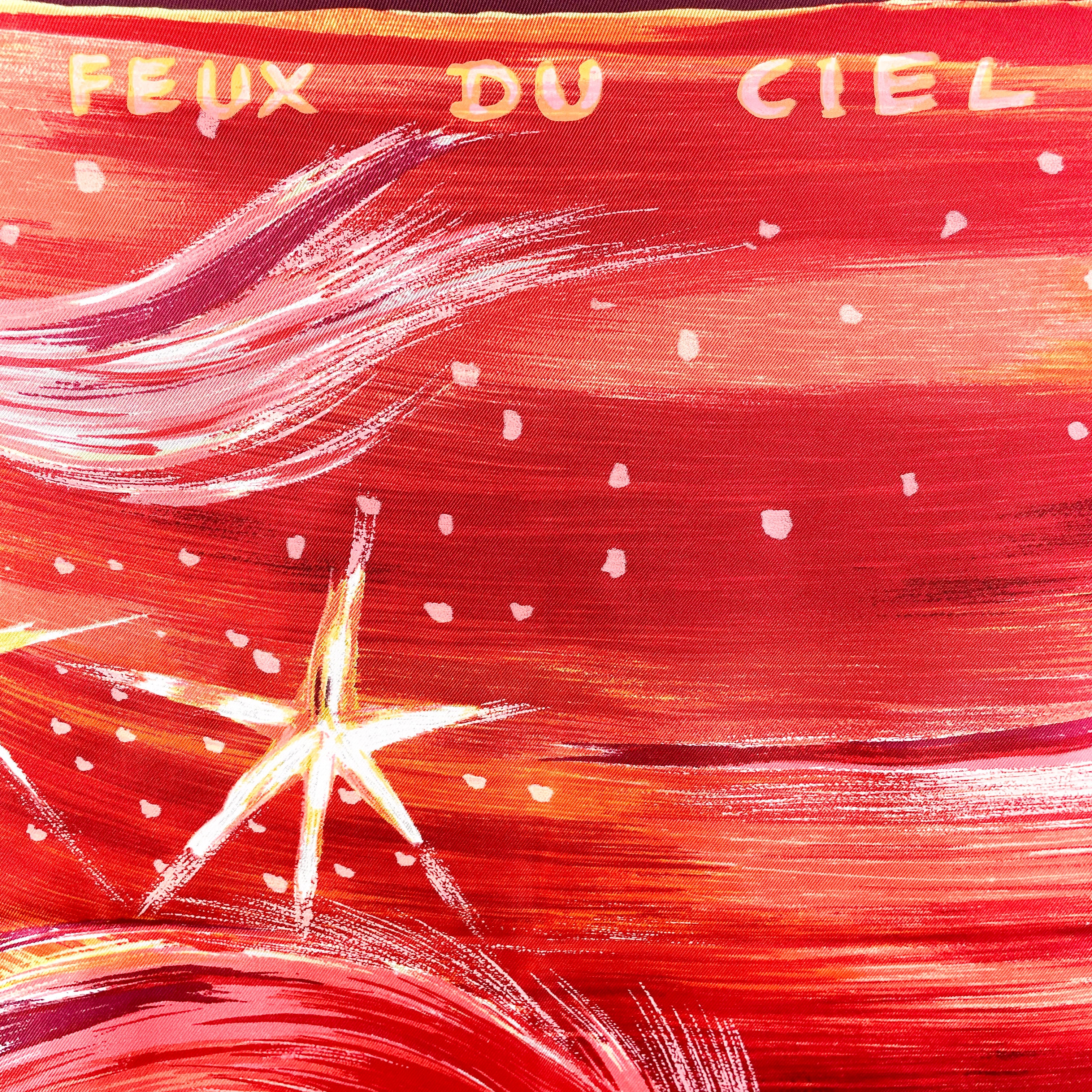Boxed Hermes Feux du Ciel Vintage Silk Scarf