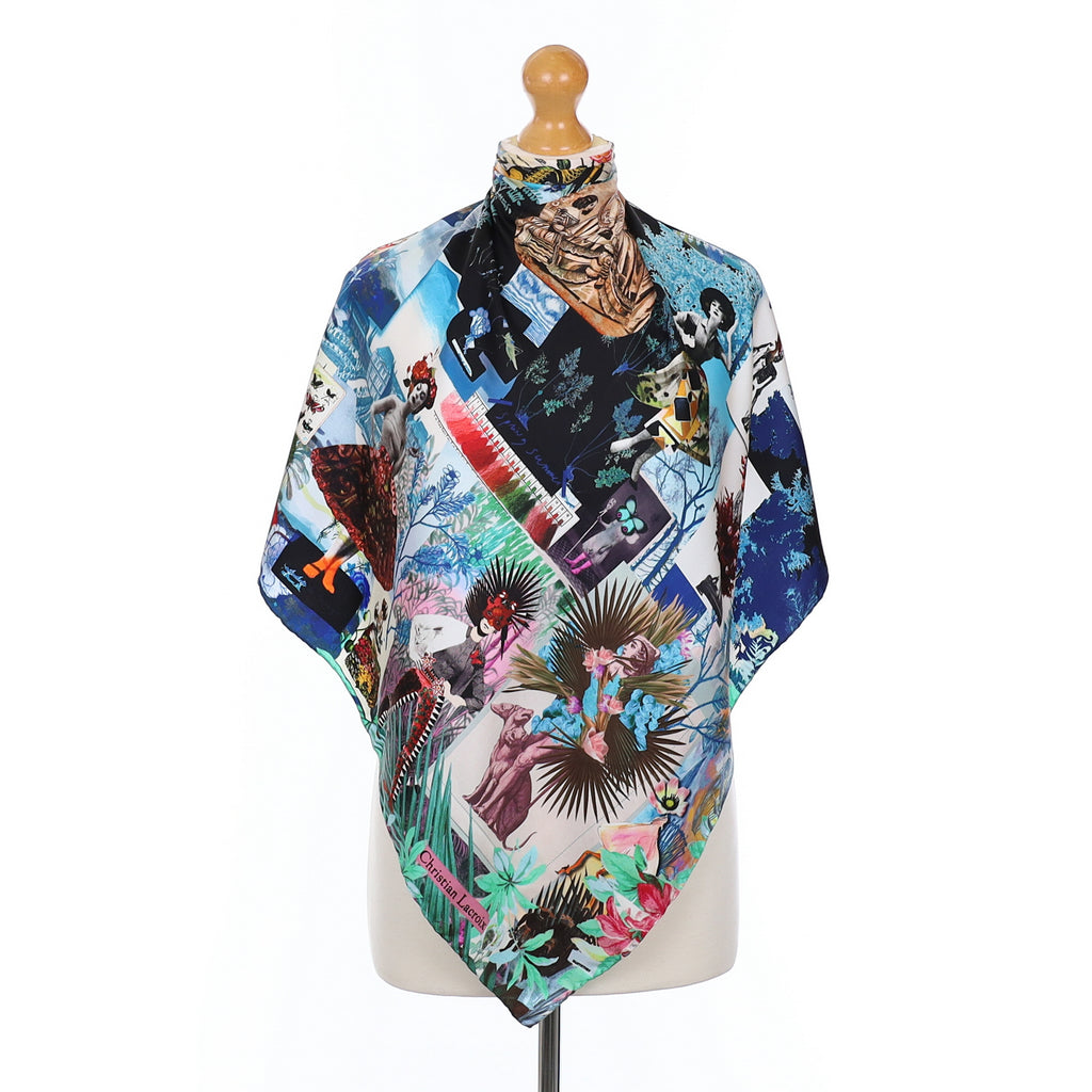 Christian Lacroix Abstract Fashion Themed Silk Scarf