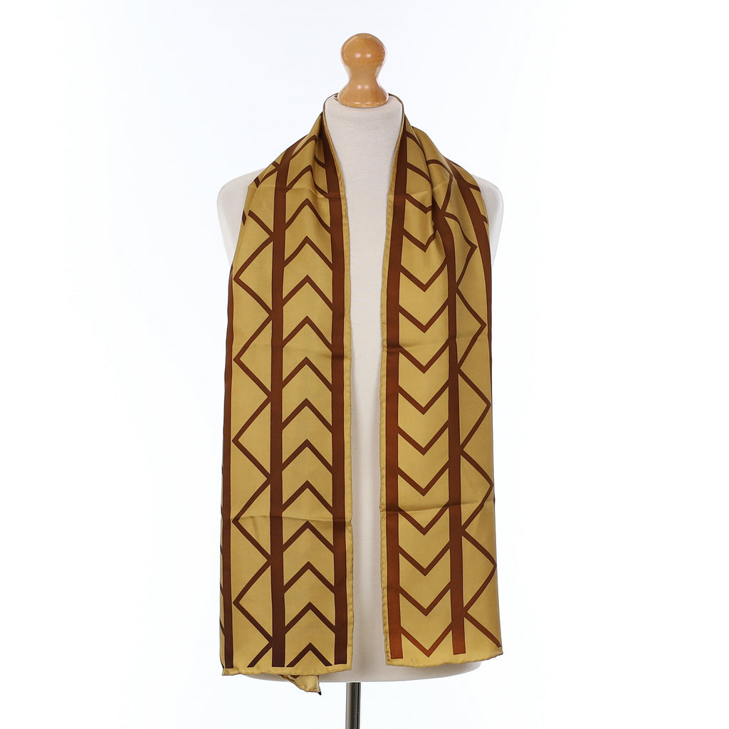 Gold Art Deco Silk Scarf