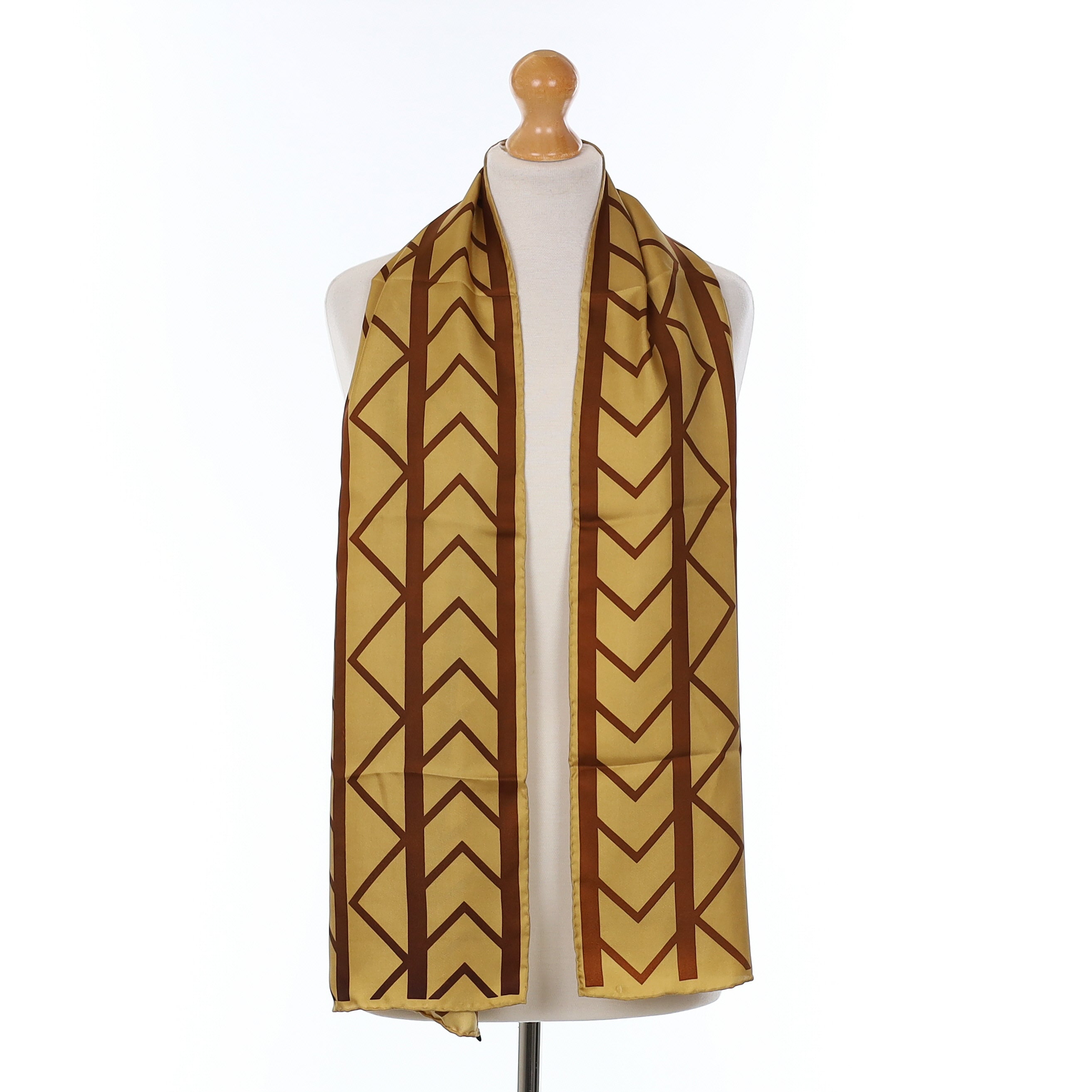 Gold Art Deco Silk Scarf