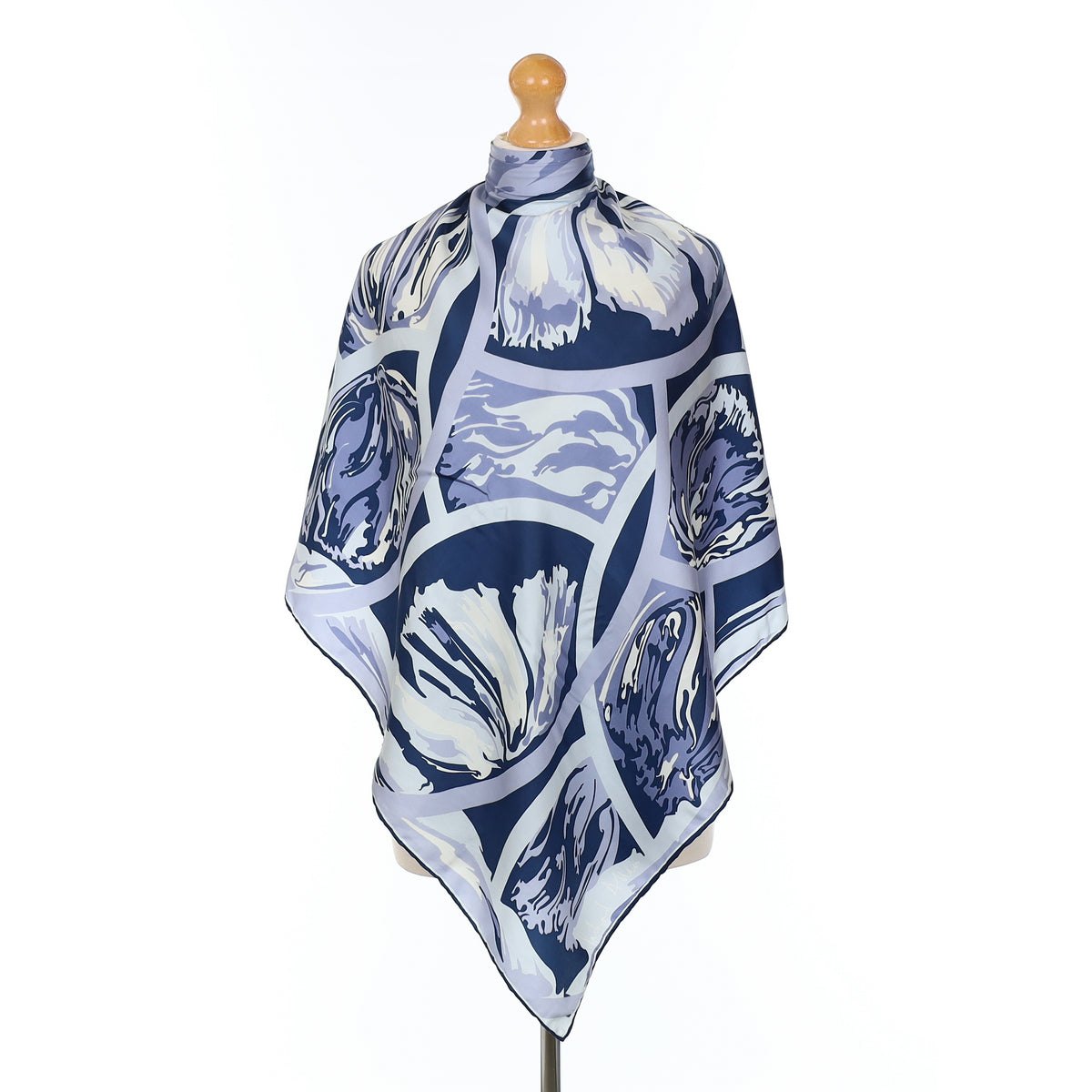 1970’s Richard Allan Blue Abstract Vintage Silk Scarf