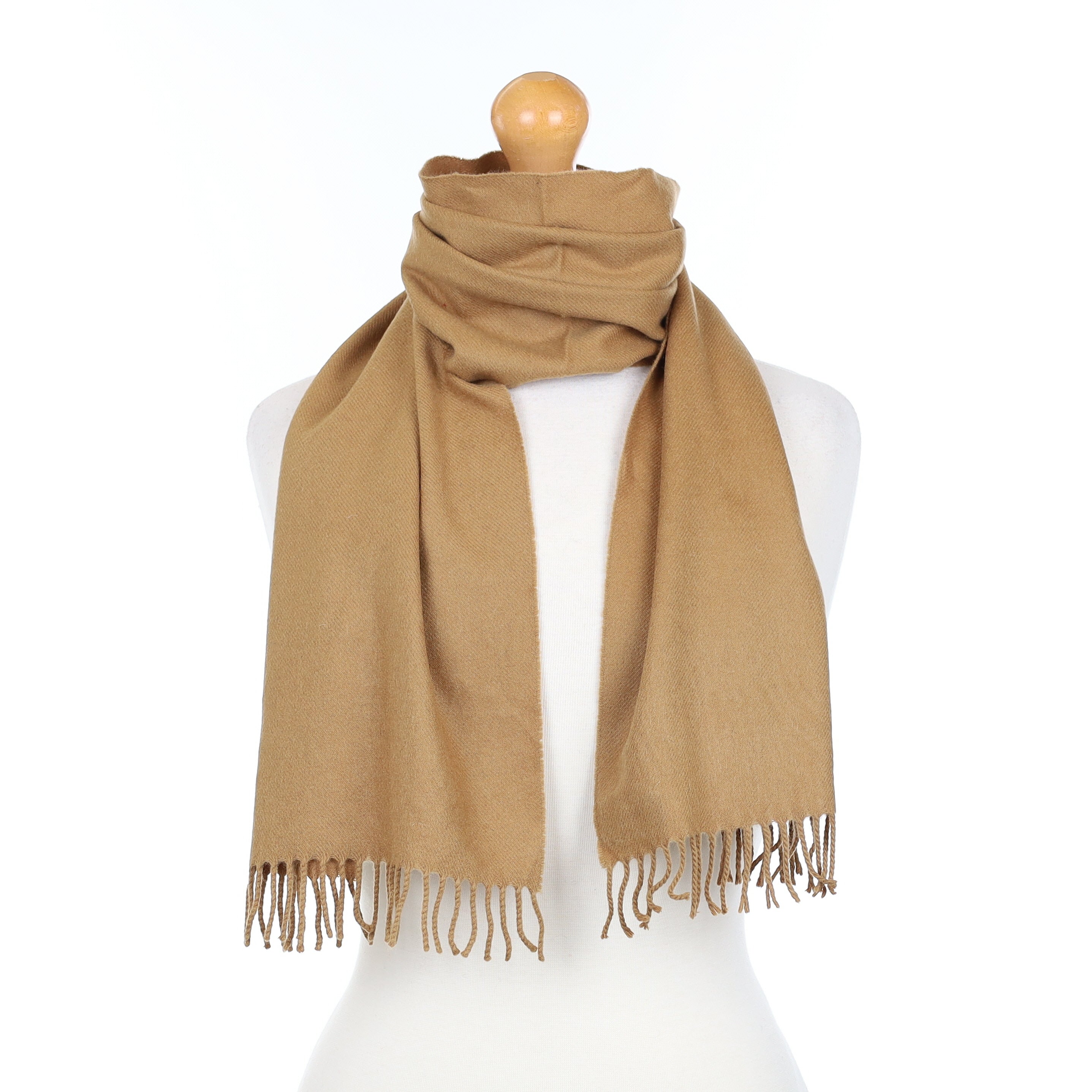 Italian Zegna Cinnamon Brown Cashmere Woven Scarf