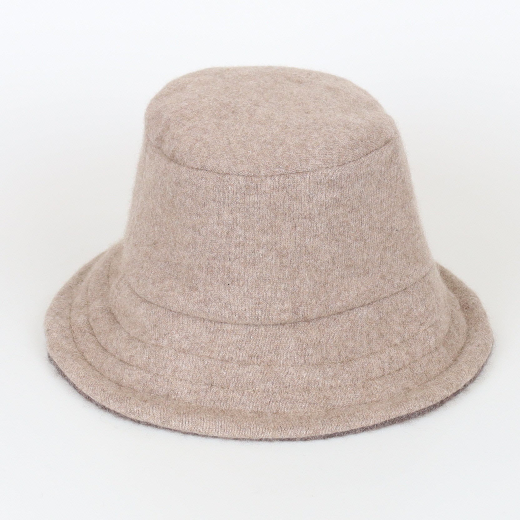 Mocha Brown Reversible Cashmere Bucket Hat Medium