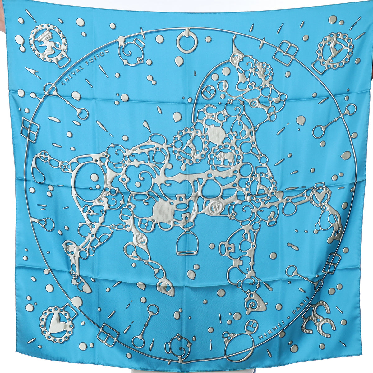 Brand New Boxed Hermès Cheval Fusion Silk Scarf