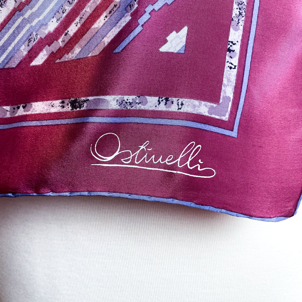 Ostinelli Pink Striped Silk Scarf
