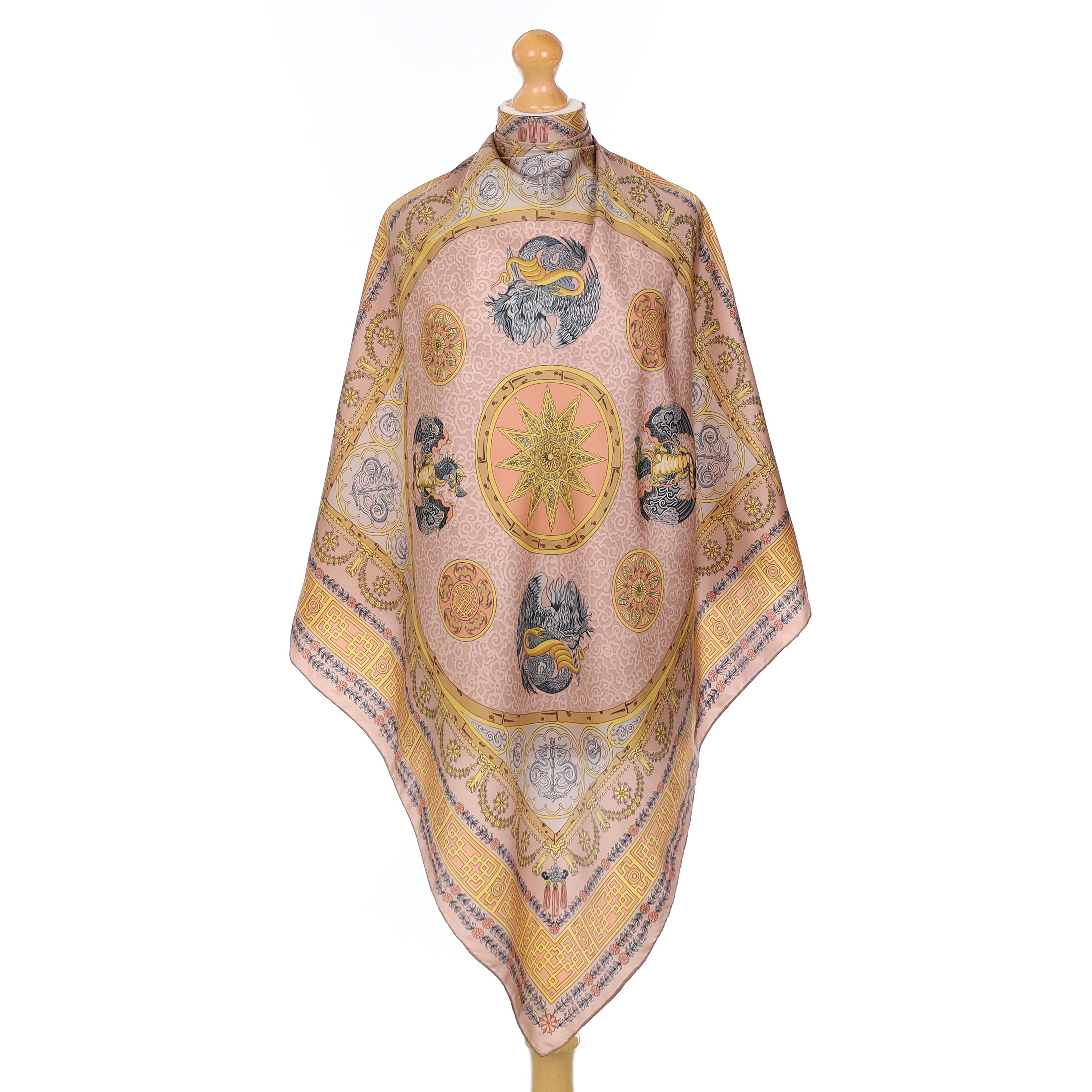Mauve Purple Mythological Silk Scarf