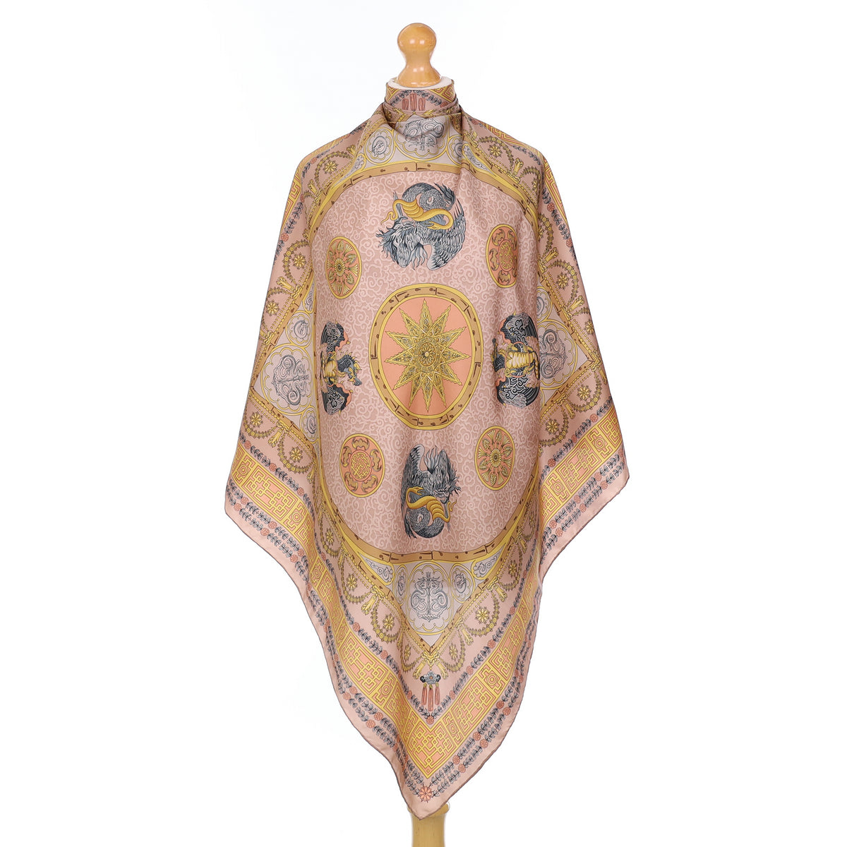 Mauve Purple Mythological Silk Scarf