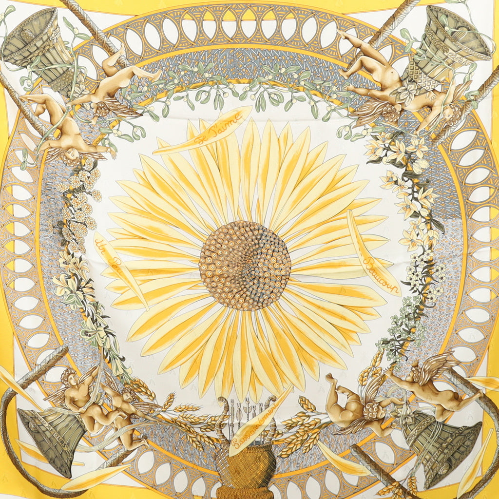 Pristine Hermès Amours Designer Silk Scarf