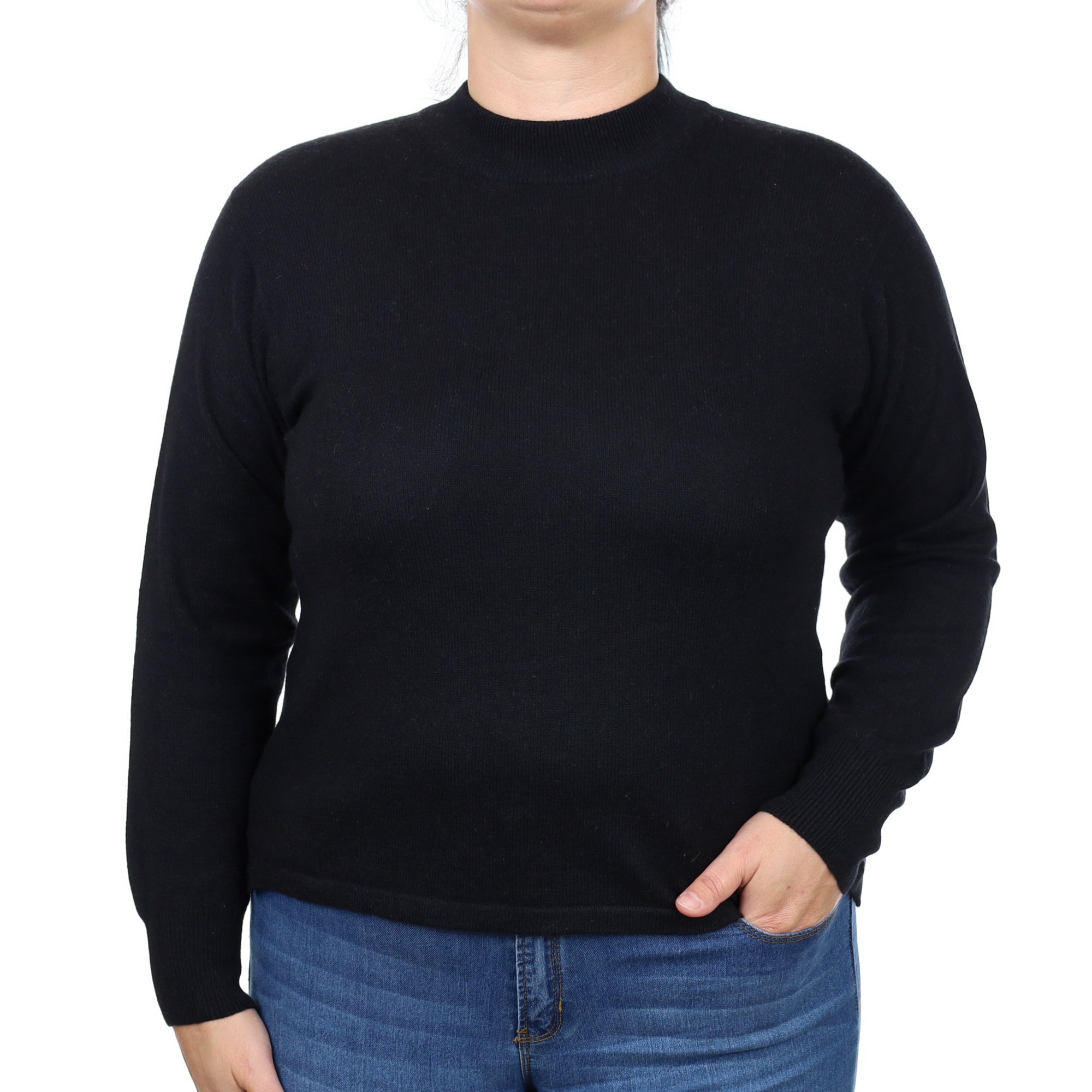 Black Cashmere Turtle Neck Jumper Large