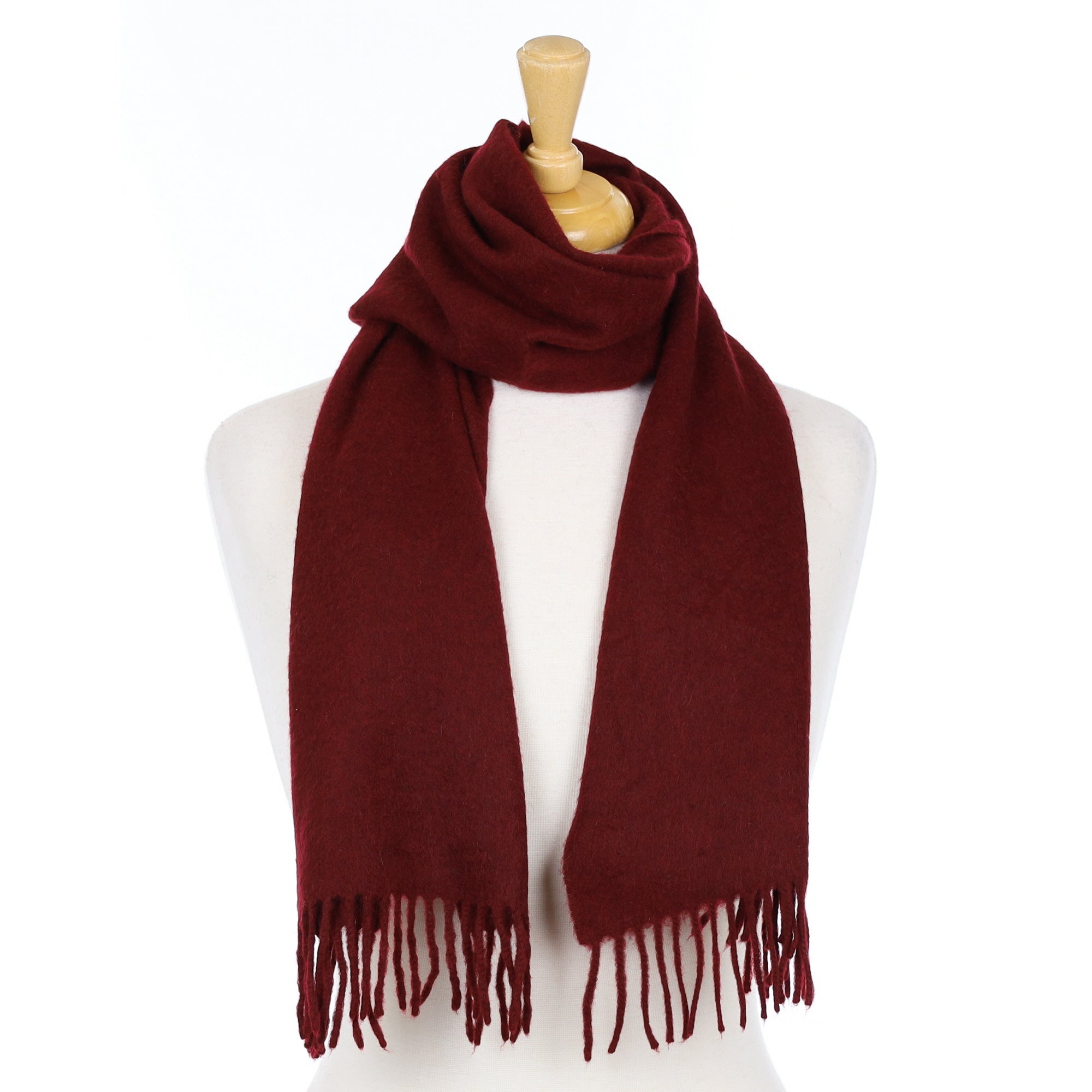 Scottish Wine Red Woven Cashmere Scarf