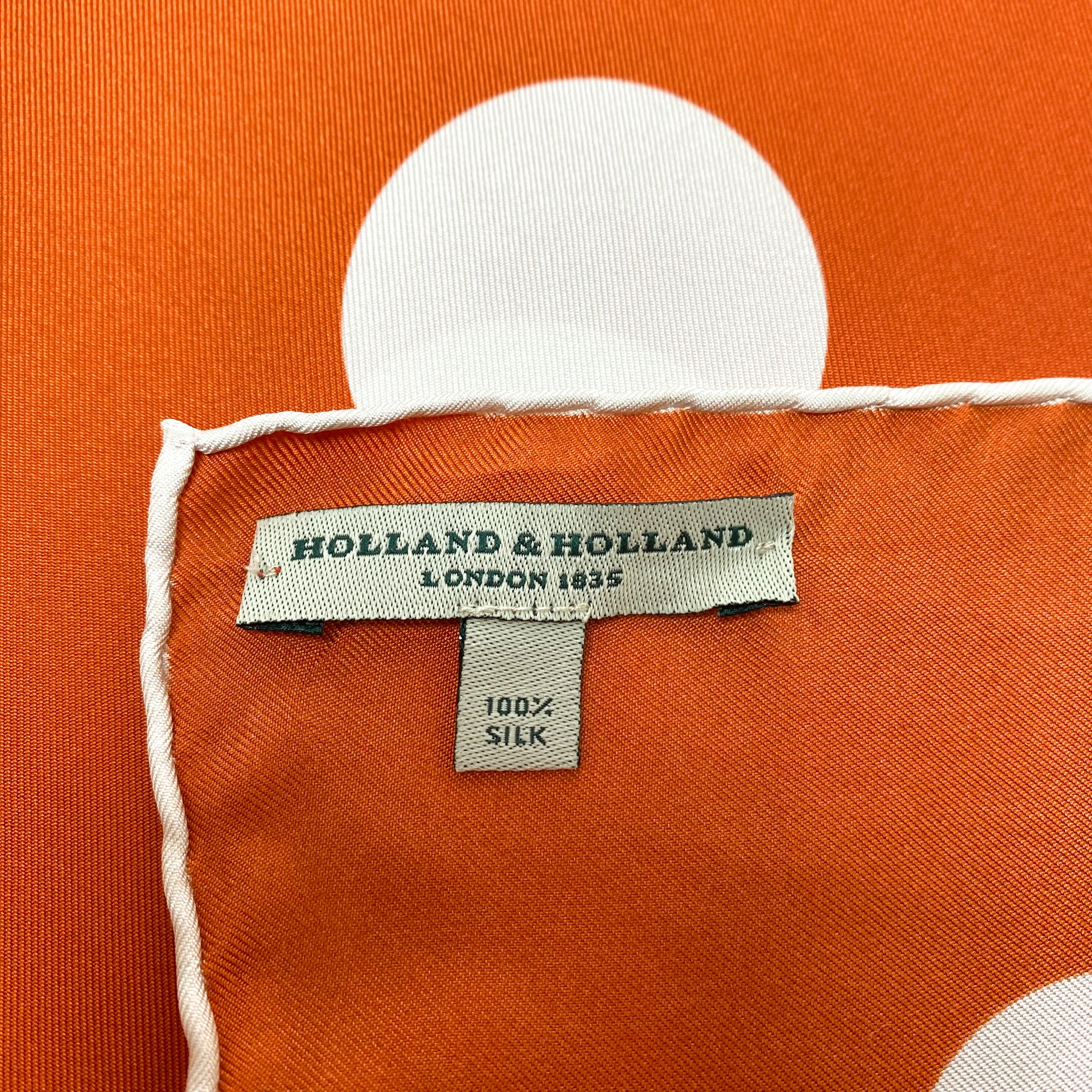 Brand New Holland & Holland Spotty Silk Scarf