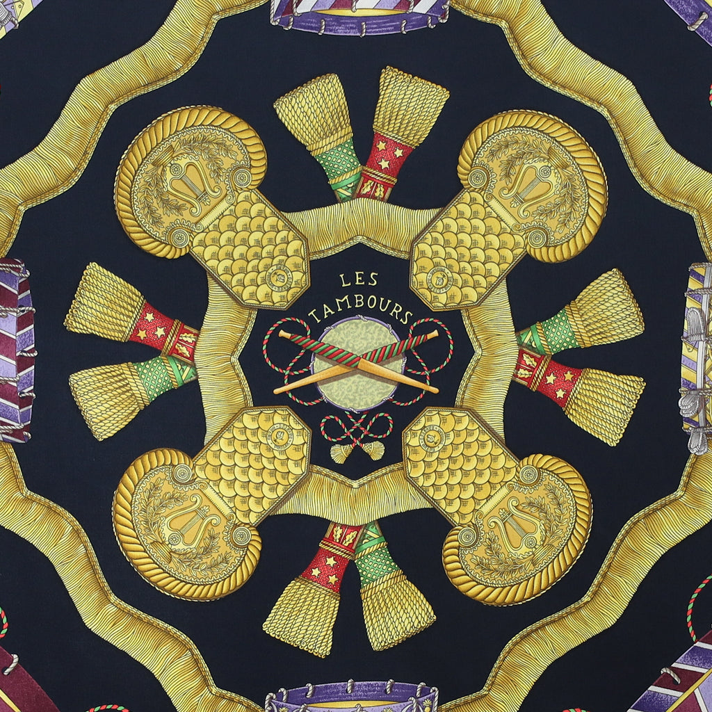 Hermès Les Tambours Silk Scarf