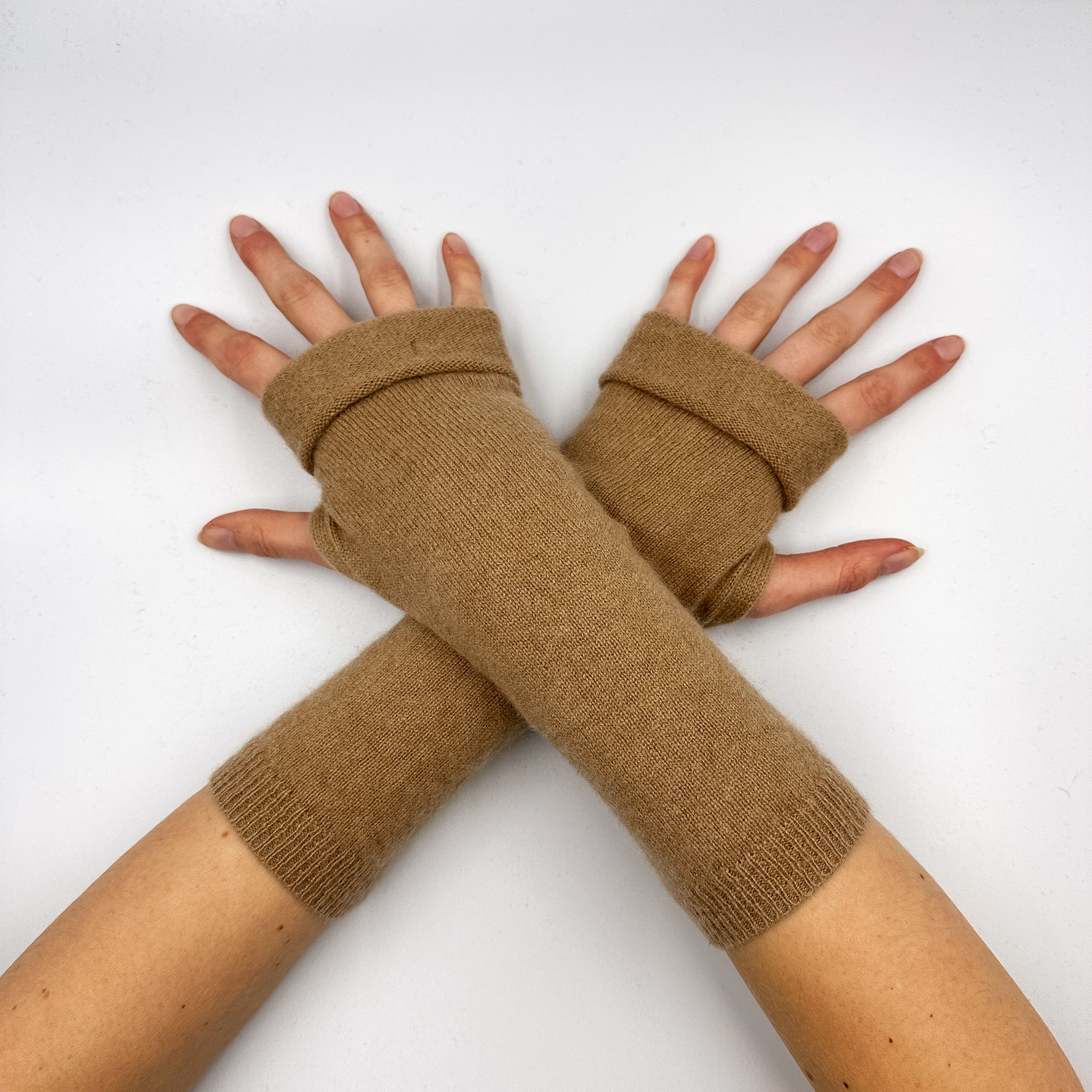 Camel Fingerless Gloves