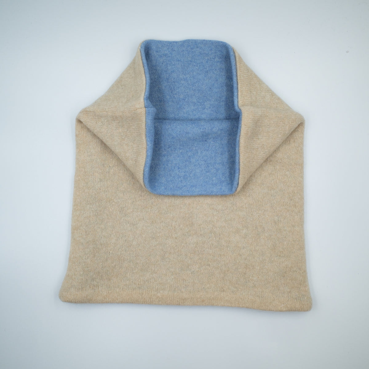 Sky Blue and Pale Biscuit Luxury Double Layered Snood