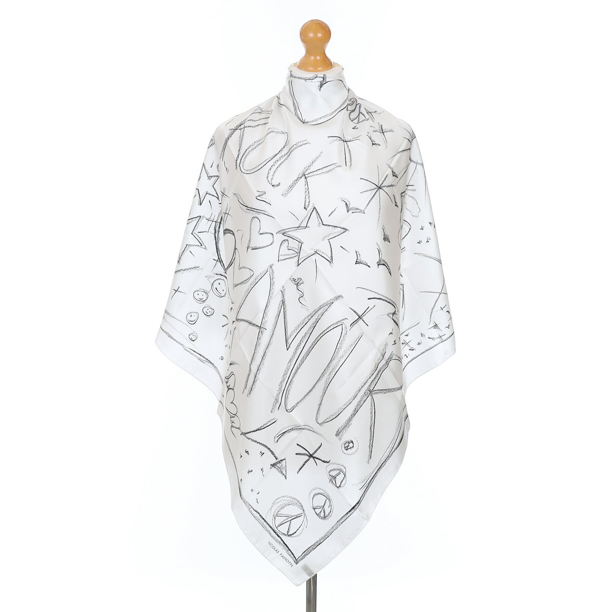Brand New Nicolas Fafiotte Rock Amour Silk Scarf