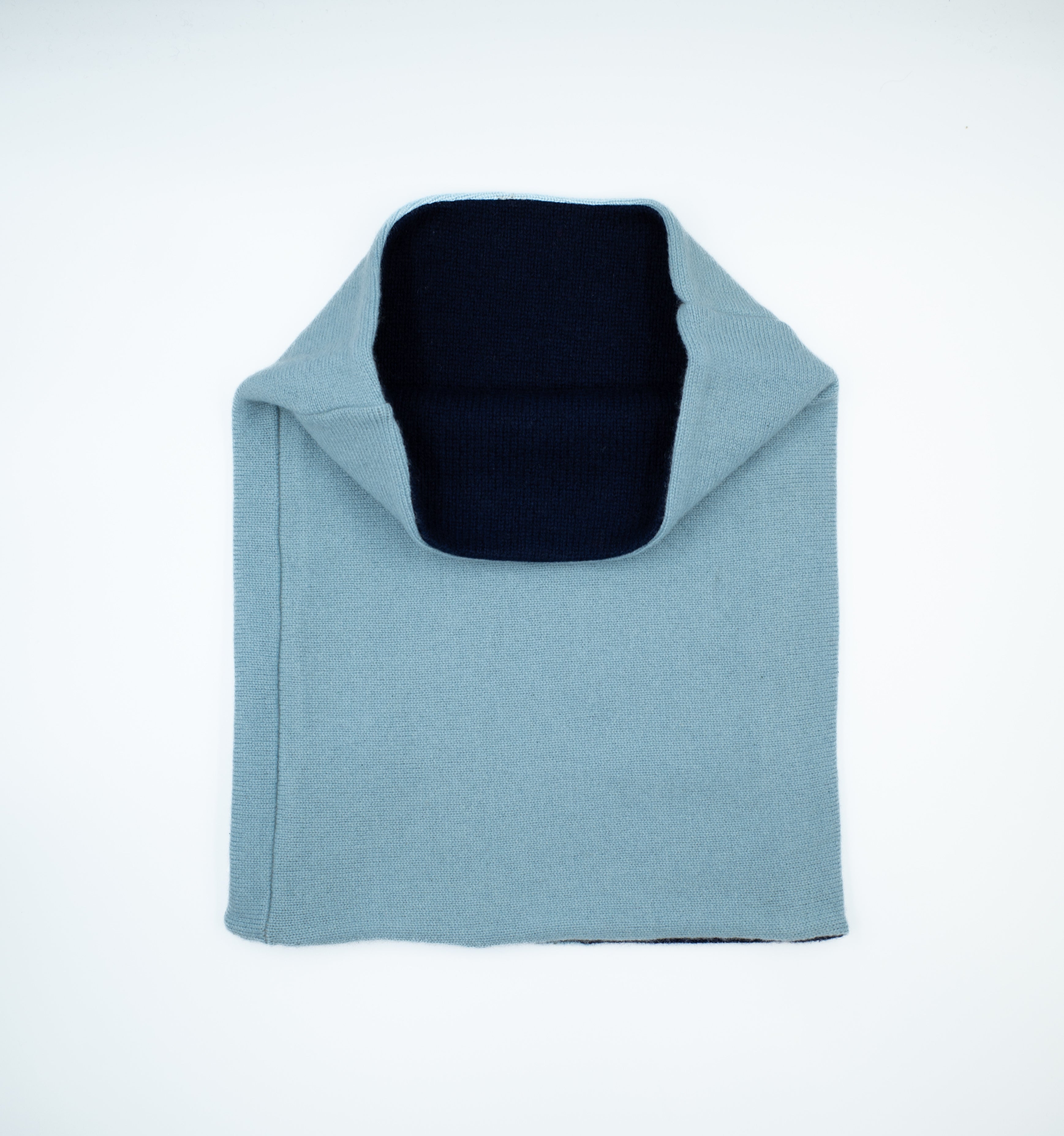 Sky Blue and Dark Navy Luxury Double Layered Snood