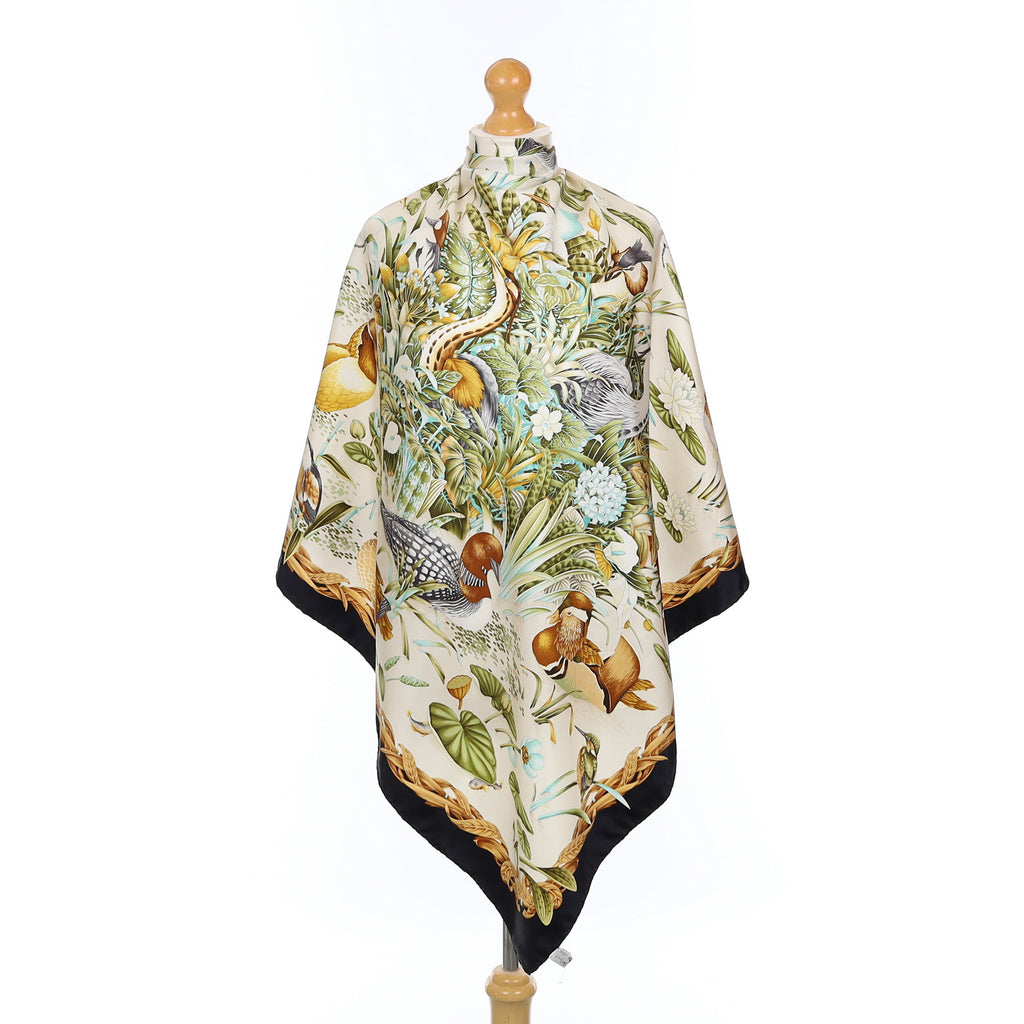 Brand New Salvatore Ferragamo Waterfowl Silk Scarf
