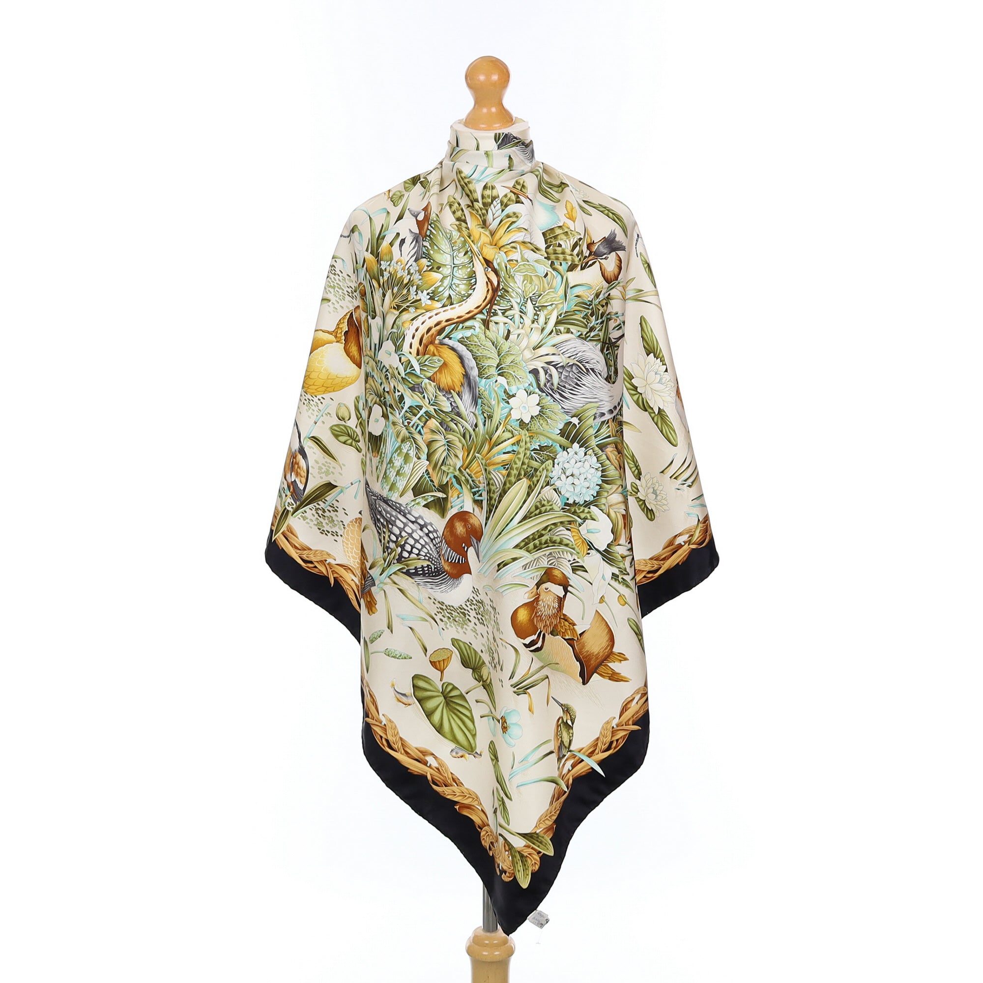 Brand New Salvatore Ferragamo Waterfowl Silk Scarf