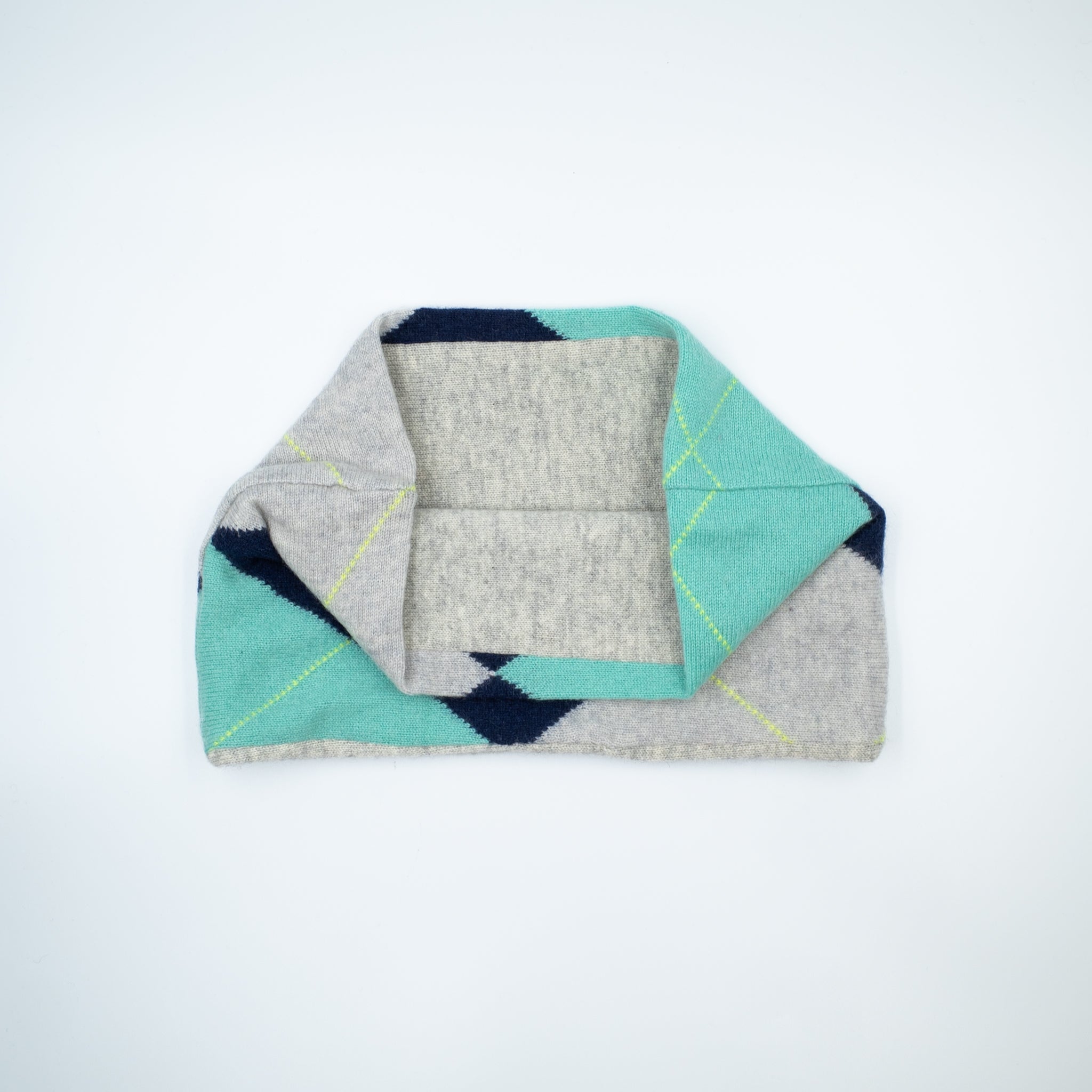 Navy and Green Diamond Neck Warmer
