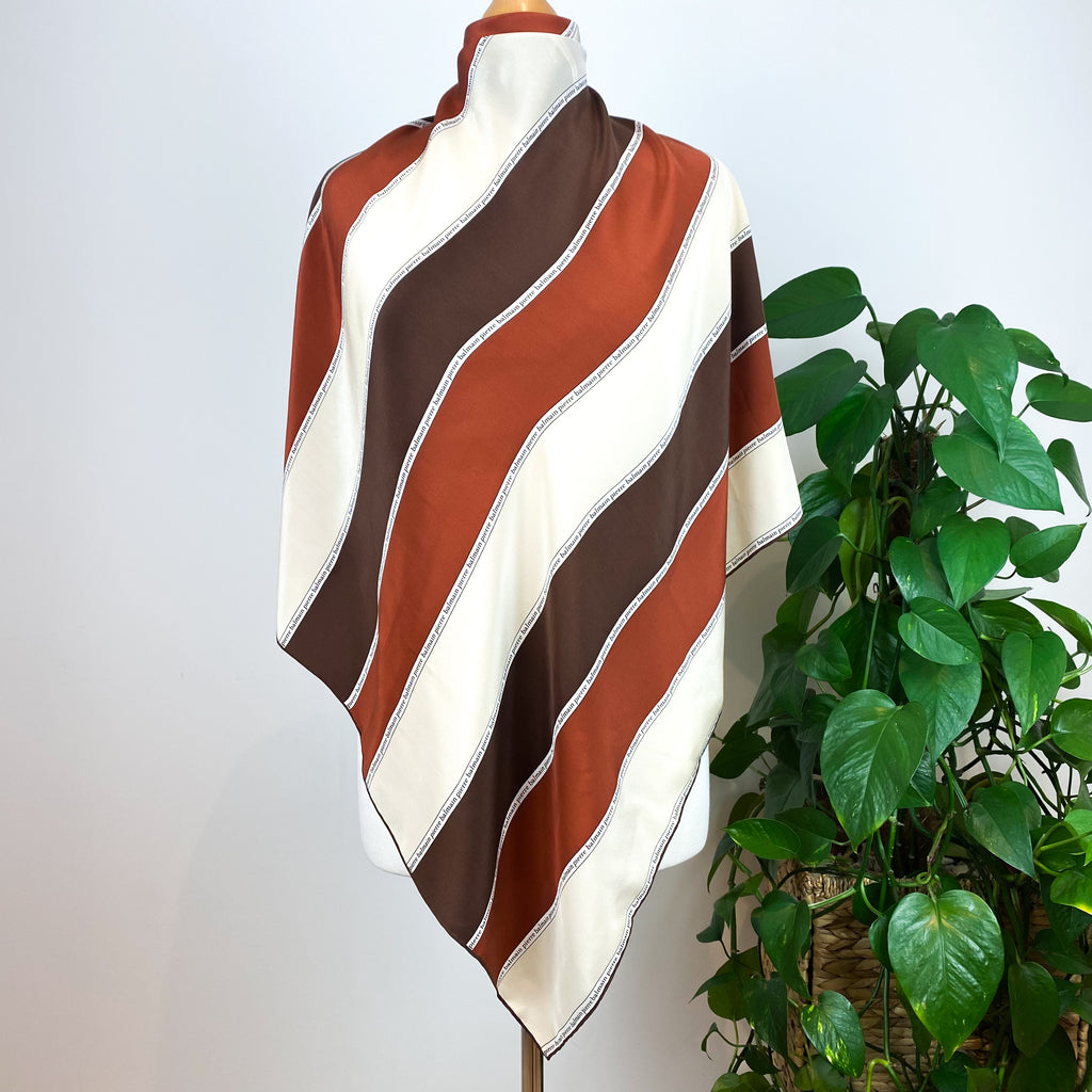 Pierre Balmain Striped Silk Scarf