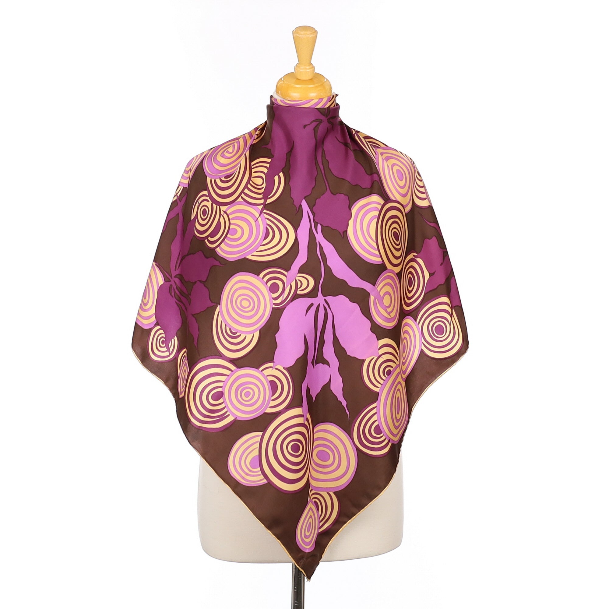 Bellino Pink Abstract Vintage Silk Scarf