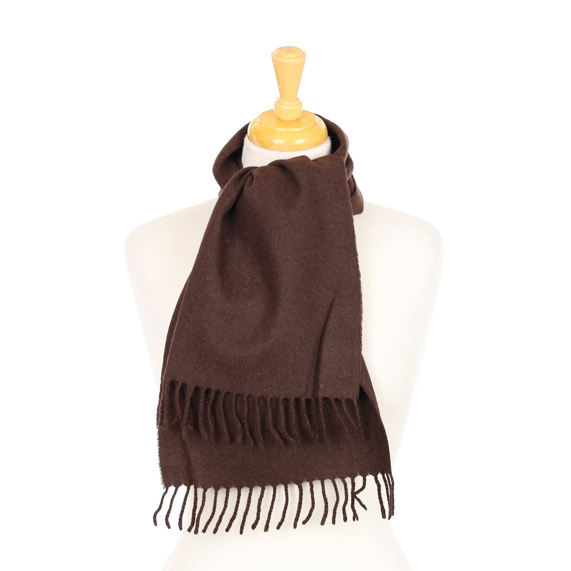 Dark Chocolate Brown Cashmere Woven Scarf