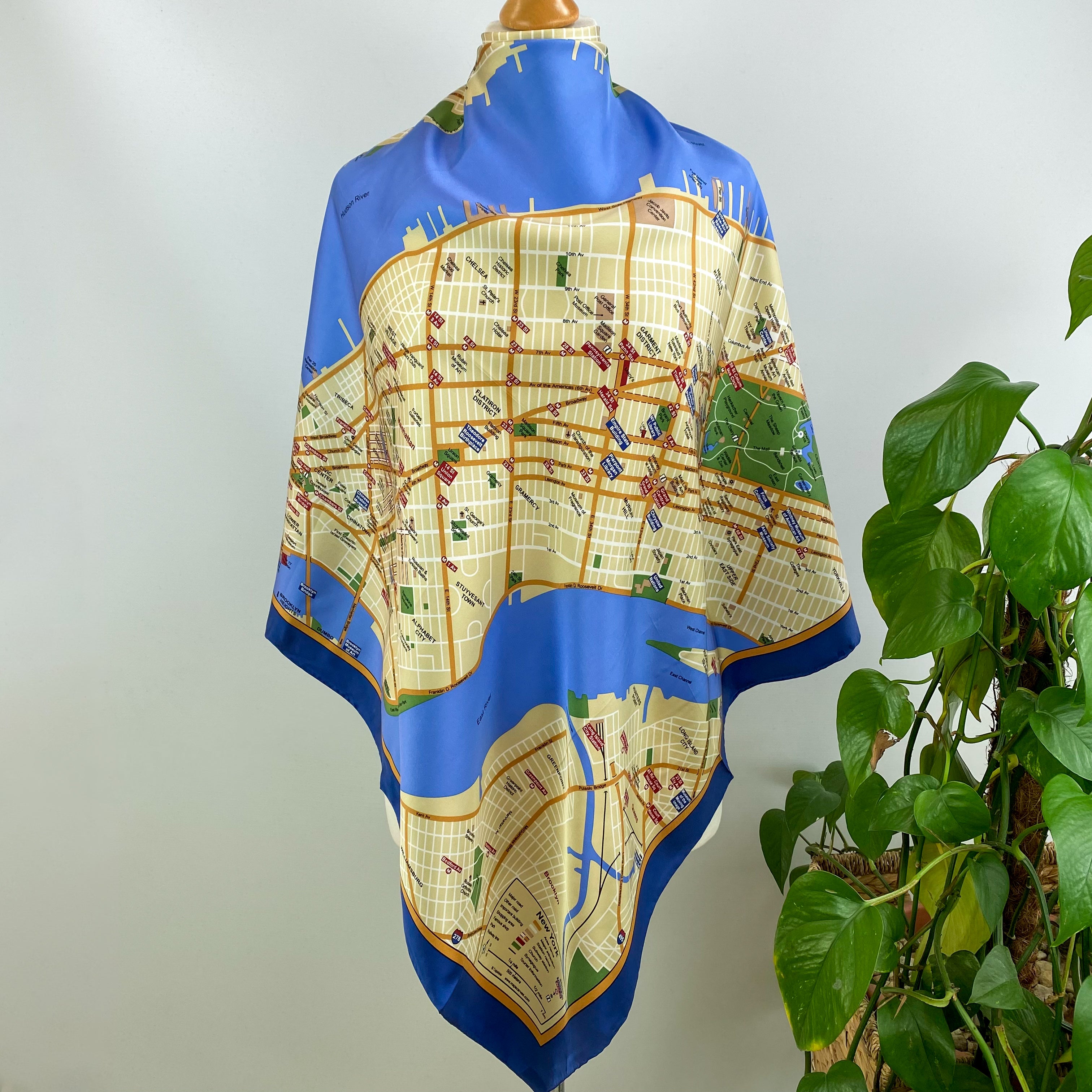 Brand New Map of New York City Silk Scarf