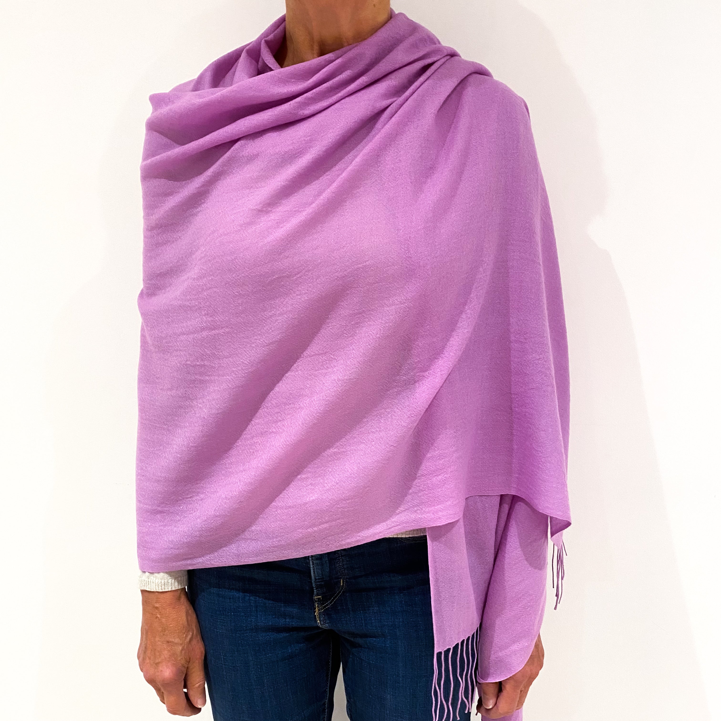 Brand New Heather Purple Cashmere Pashmina Scarf