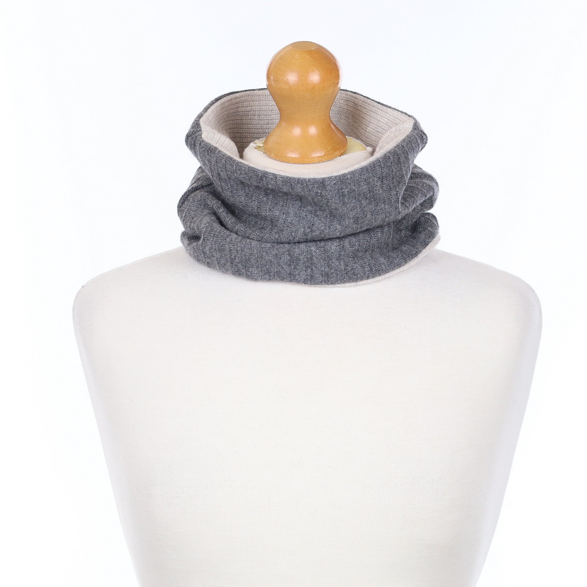 Slate and Mist Grey Rib Neck Warmer