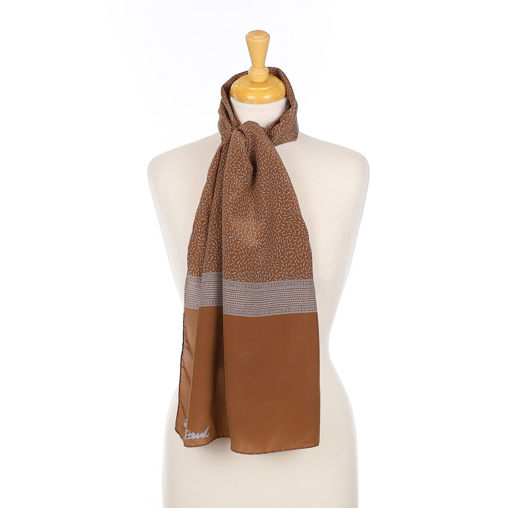 Brand New Bitte Kai Rand Brown Silk Scarf