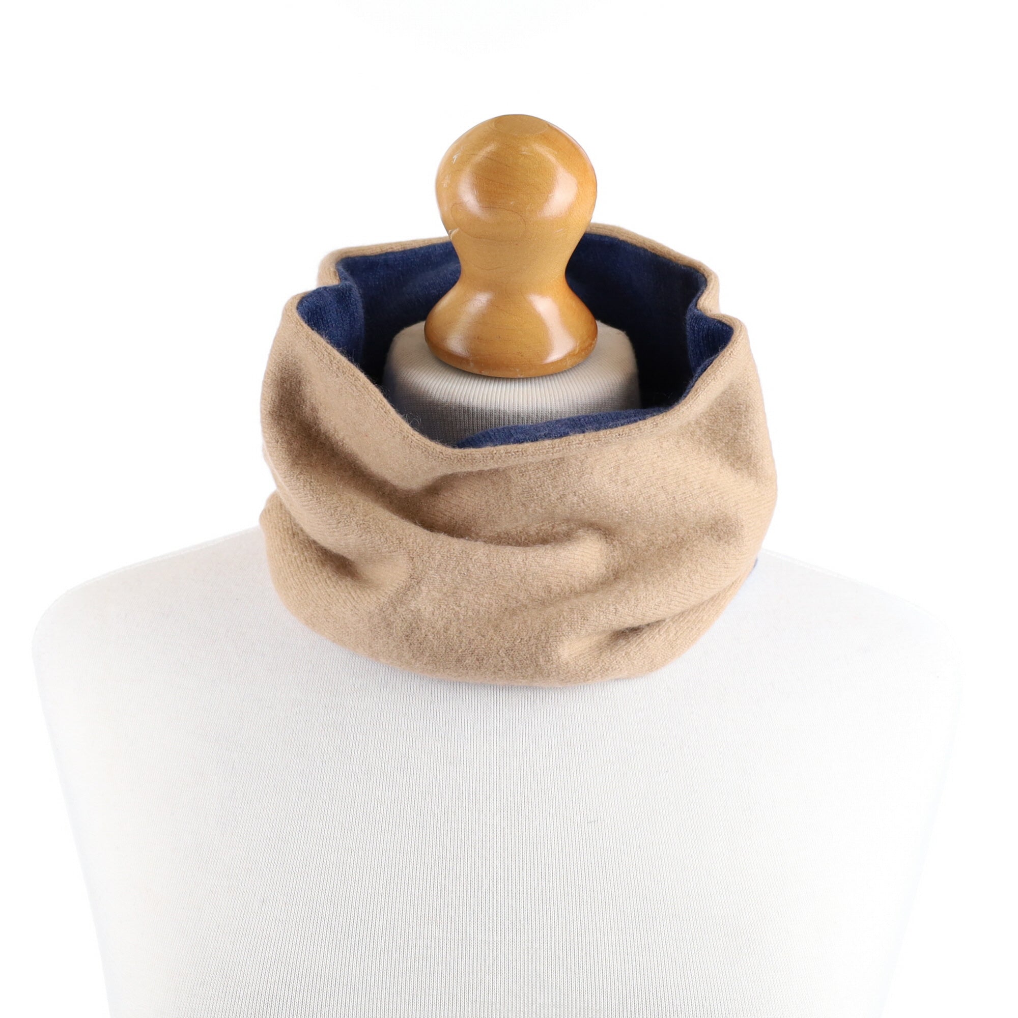 Camel and Mid Blue Neck Warmer